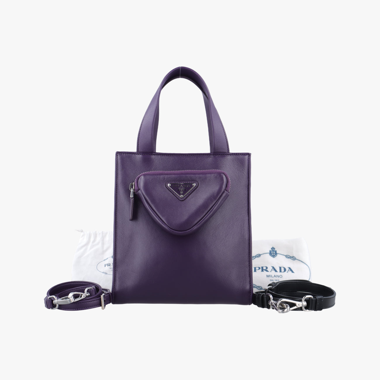 Secondhand Prada Turquoise Mini Tote Purple Nappa leather 1BG418 shoulderbag | stylenewstar