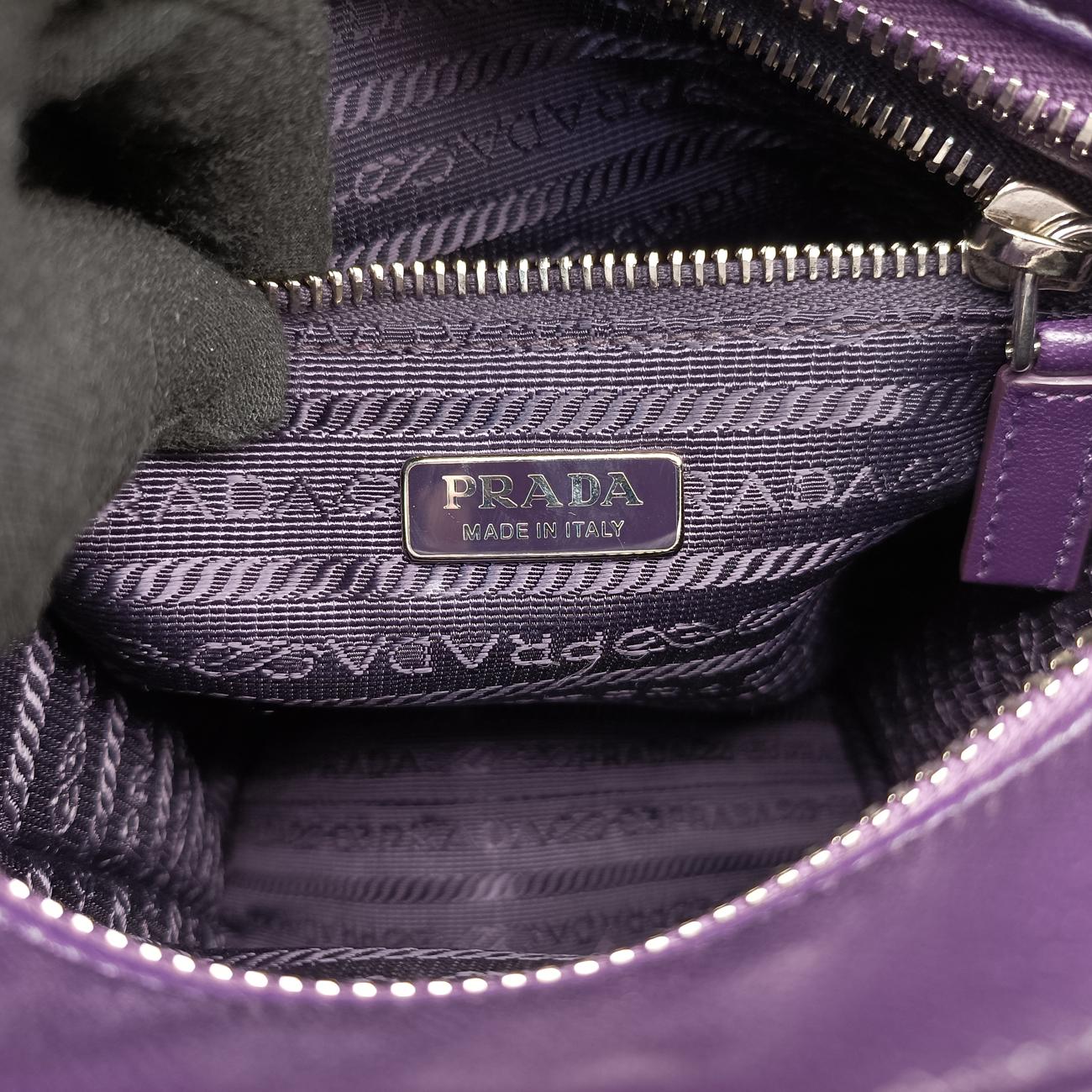 Secondhand Prada Turquoise Mini Tote Purple Nappa leather 1BG418 shoulderbag | stylenewstar