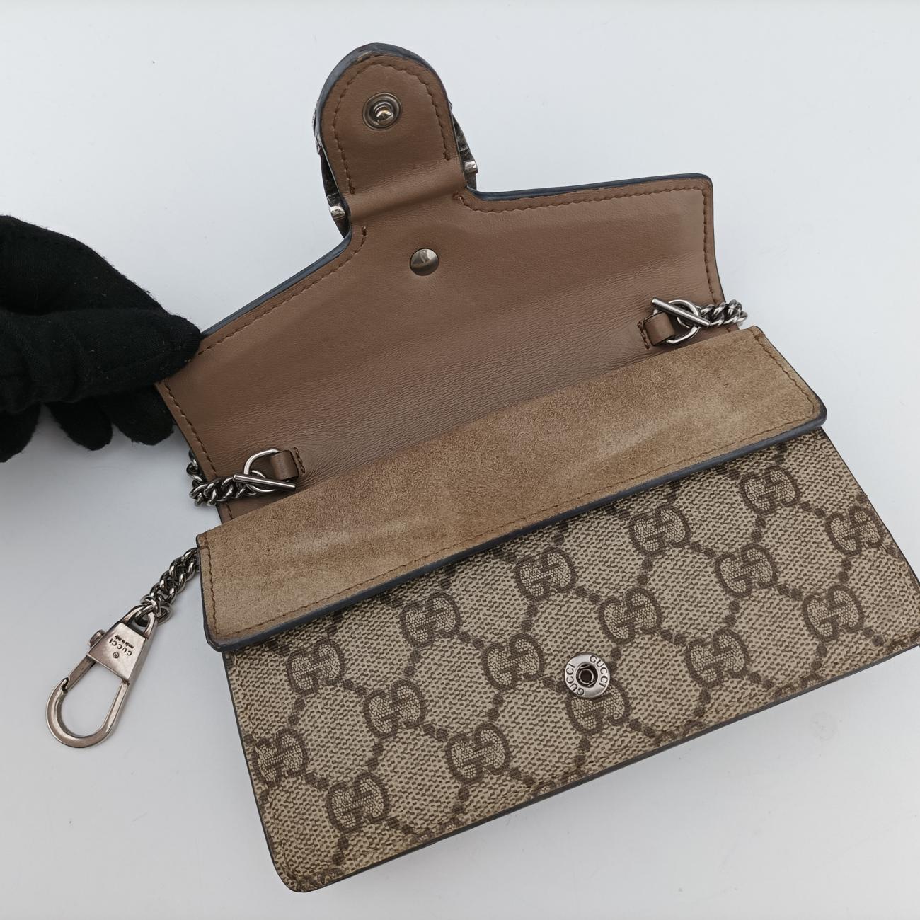 Pre-owned Gucci Dionysus Brown PVC coated canvas 476432 shoulderbag | stylenewstar