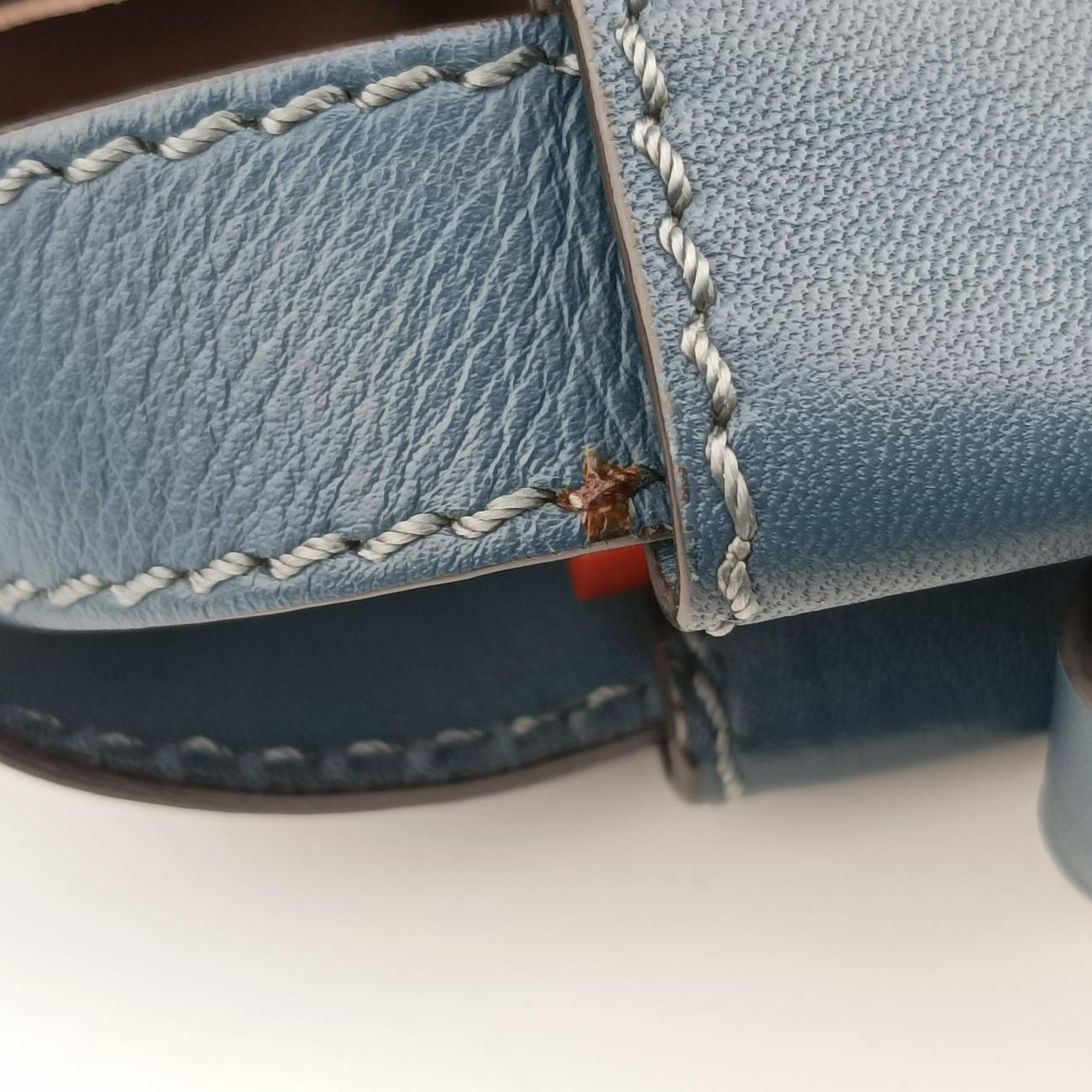 Pre-owned Fendi Peekaboo Blue×Red Leather 8BN290 shoulderbag | stylenewstar