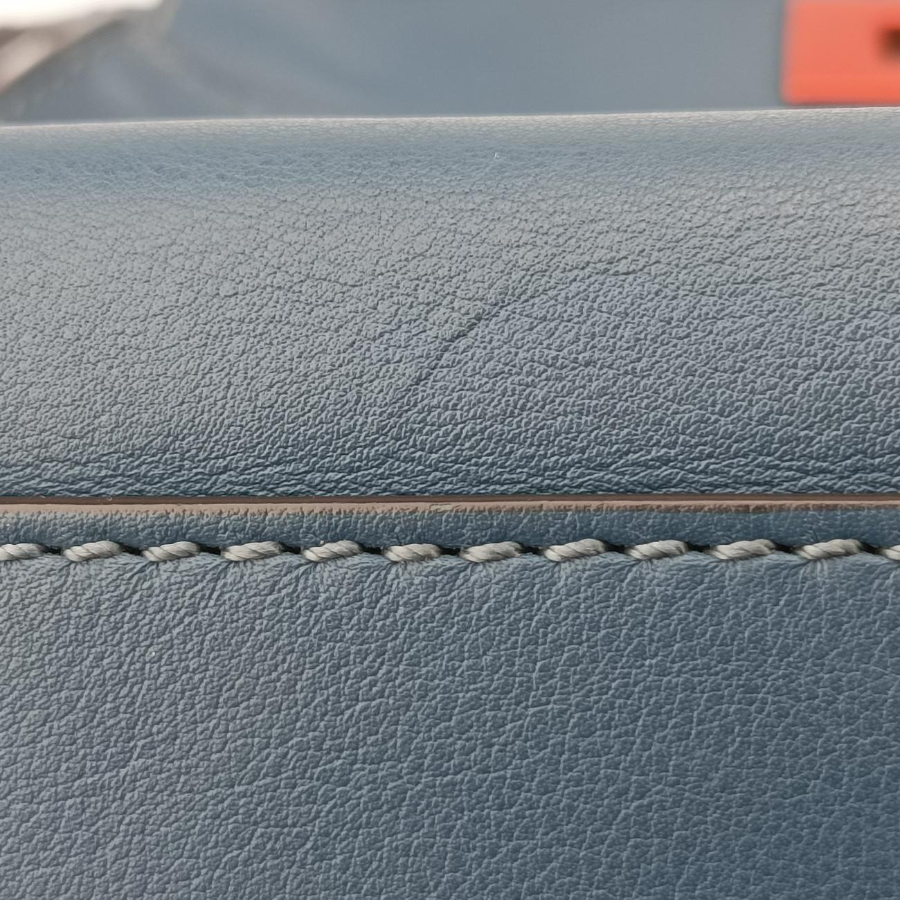 Pre-owned Fendi Peekaboo Blue×Red Leather 8BN290 shoulderbag | stylenewstar