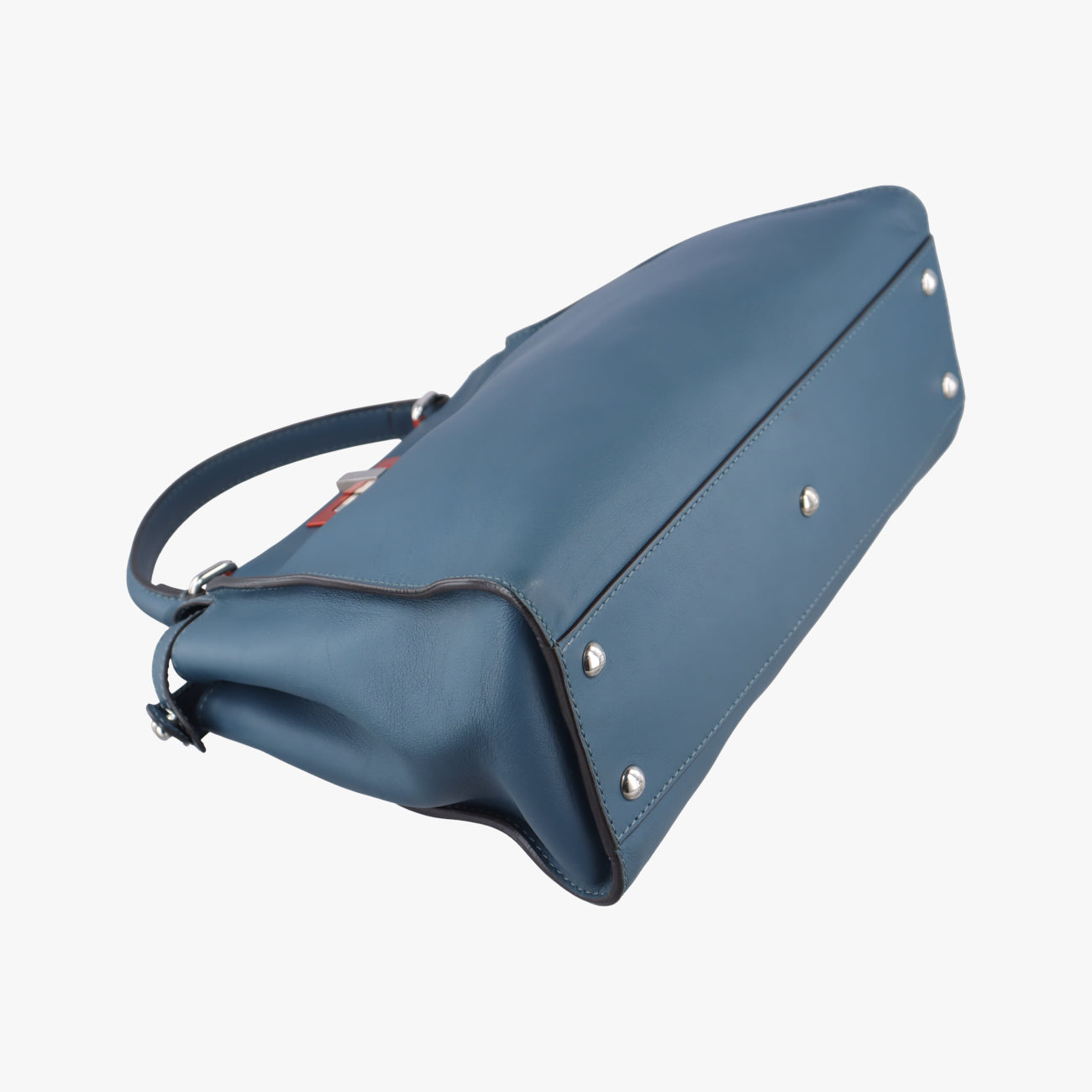 Pre-owned Fendi Peekaboo Blue×Red Leather 8BN290 shoulderbag | stylenewstar