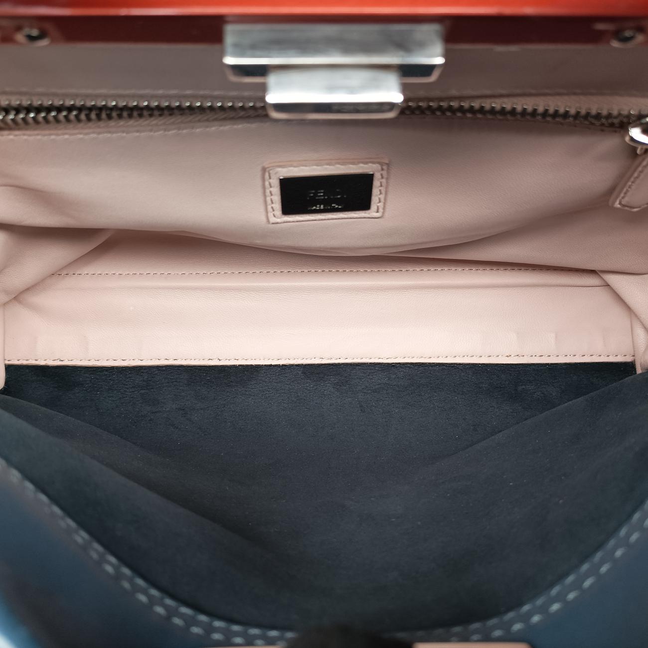 Pre-owned Fendi Peekaboo Blue×Red Leather 8BN290 shoulderbag | stylenewstar