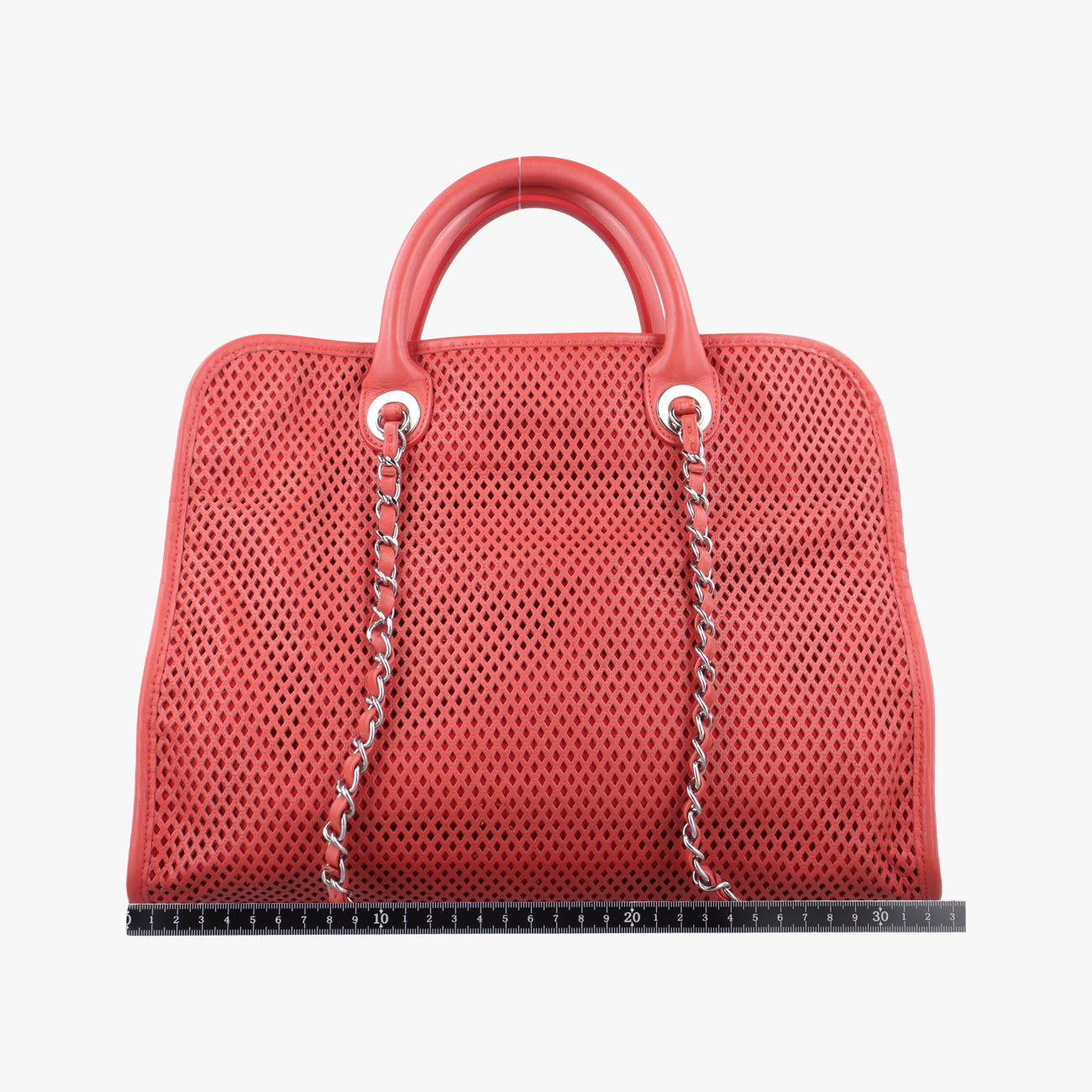 Pre-owned Chanel Up in the Air Perforated French Riviera Red Leather A67654 shoulderbag | stylenewstar
