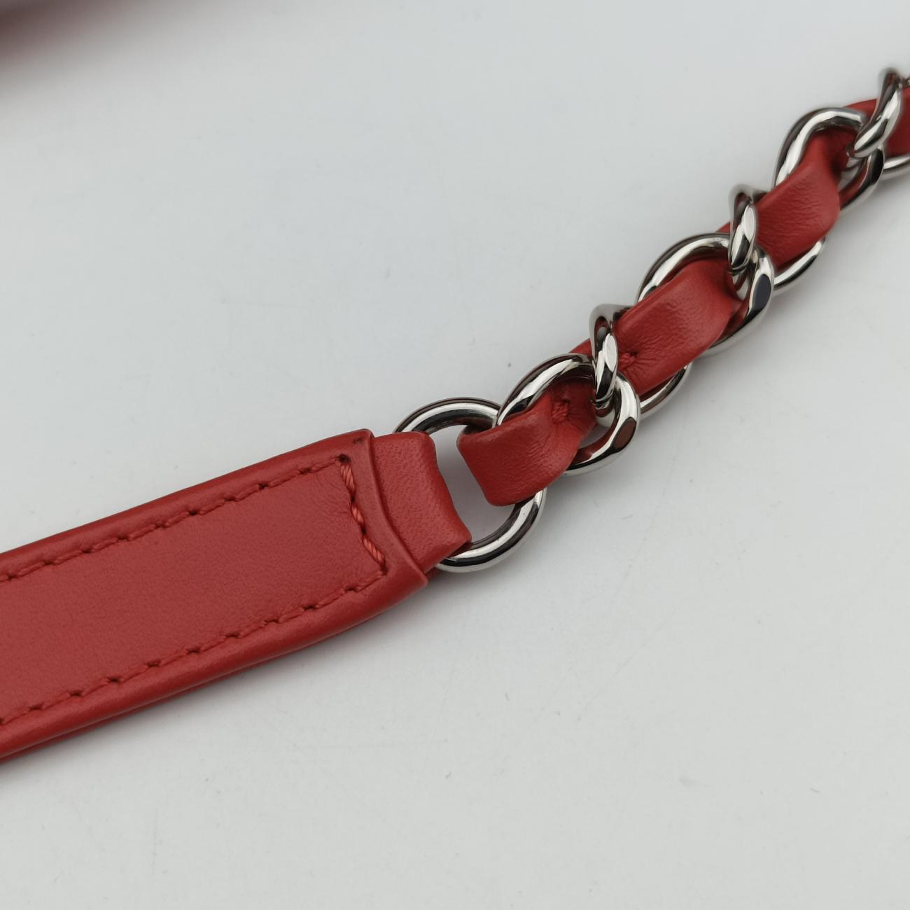 Pre-owned Chanel Up in the Air Perforated French Riviera Red Leather A67654 shoulderbag | stylenewstar