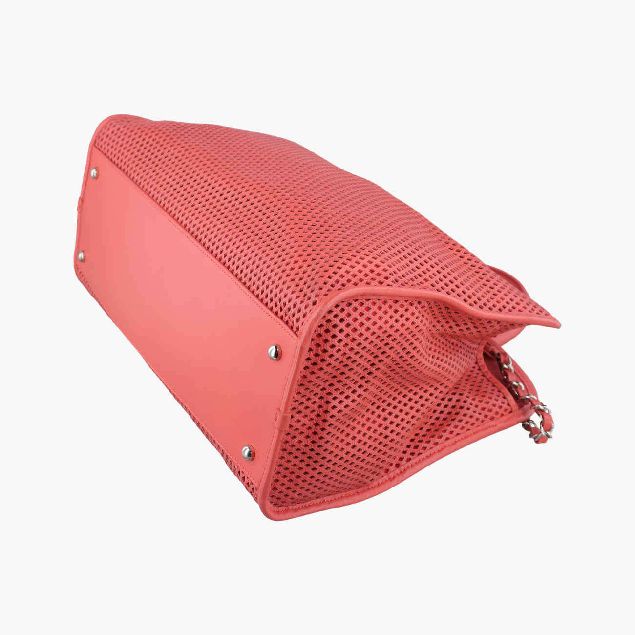 Pre-owned Chanel Up in the Air Perforated French Riviera Red Leather A67654 shoulderbag | stylenewstar