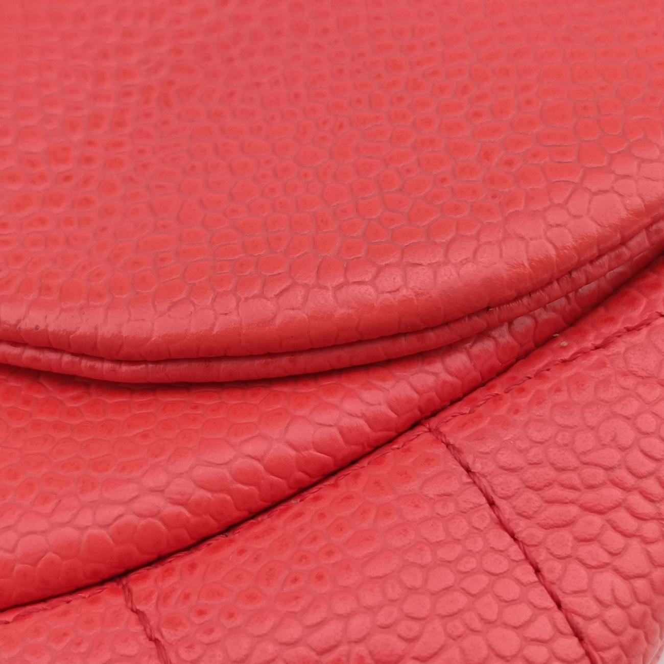 Pre-owned Chanel CC Half Moon Flap Orange Caviar Leather A40033 shoulderbag | stylenewstar