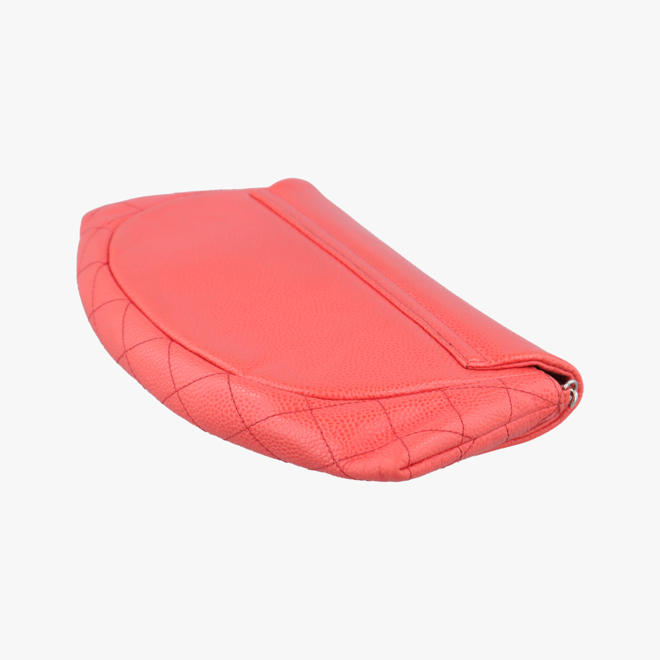 Pre-owned Chanel CC Half Moon Flap Orange Caviar Leather A40033 shoulderbag | stylenewstar