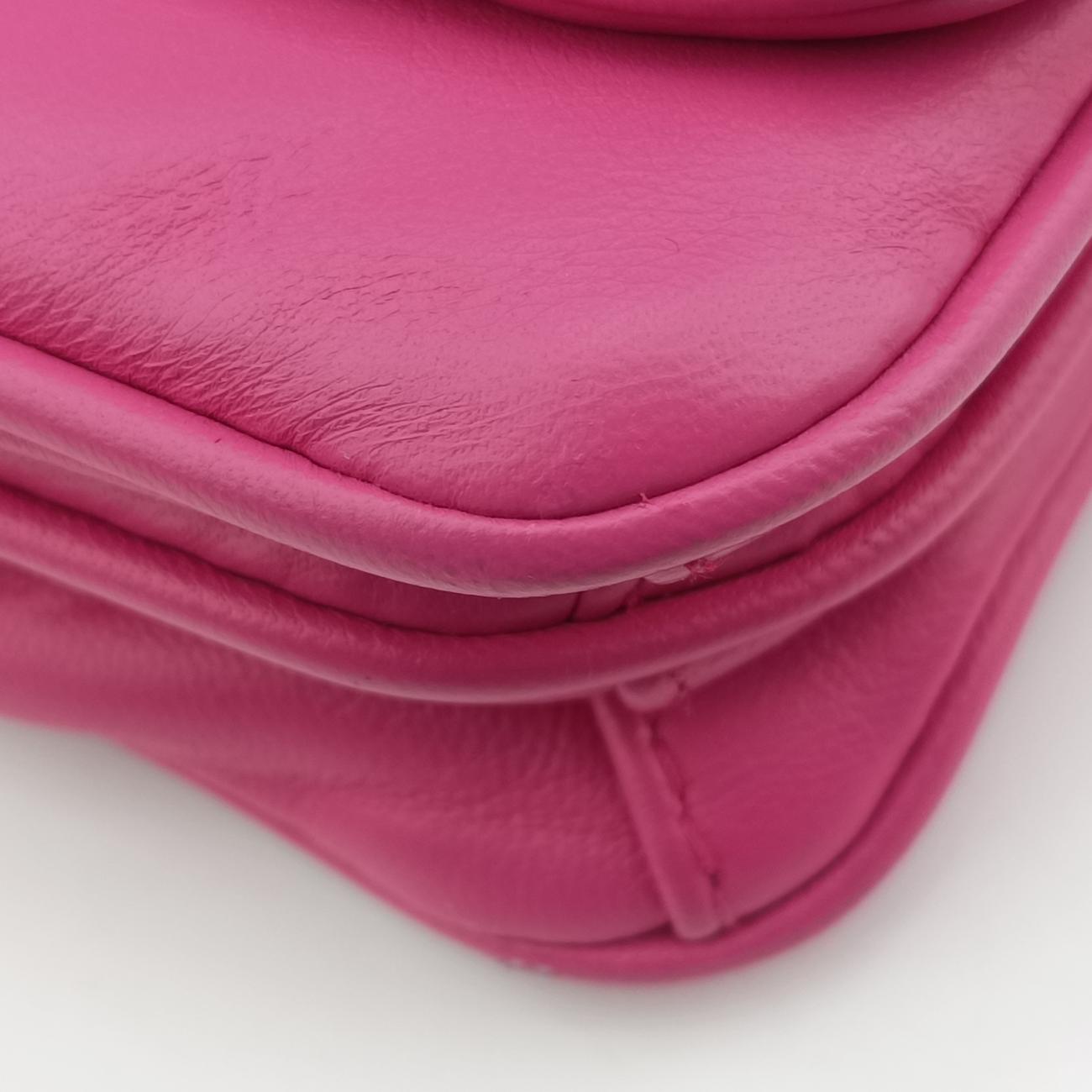 Pre-owned Prada Fuoco Nappa Gaufre Red Nappa Leather 1BD009 shoulderbag | stylenewstar