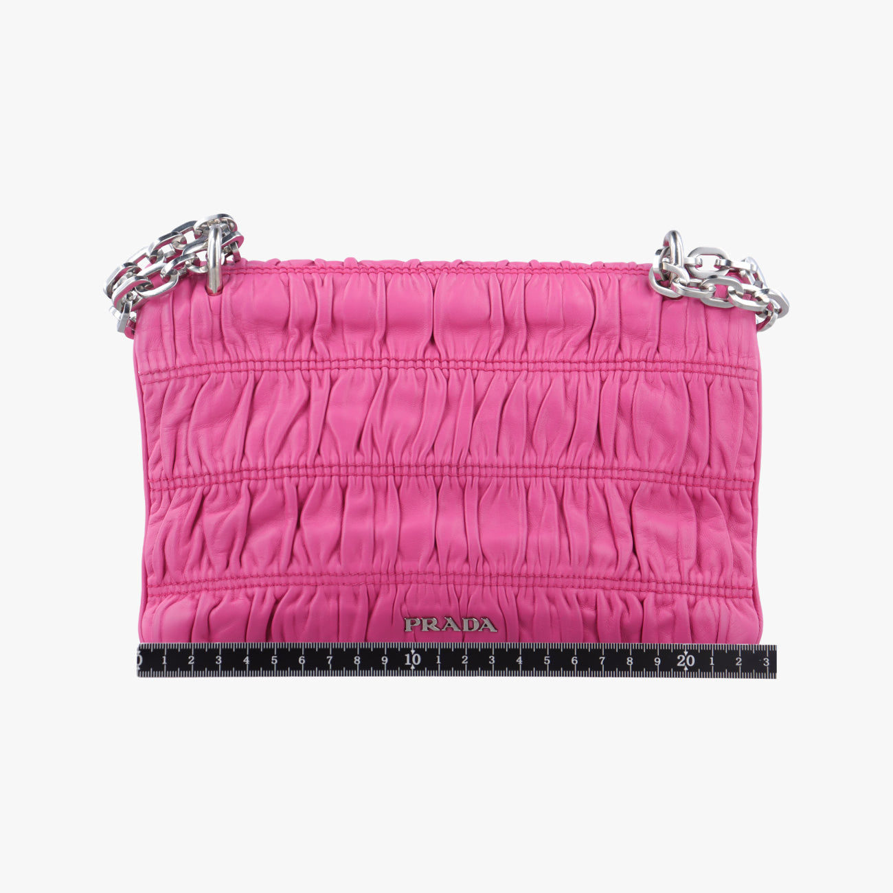 Pre-owned Prada Fuoco Nappa Gaufre Red Nappa Leather 1BD009 shoulderbag | stylenewstar