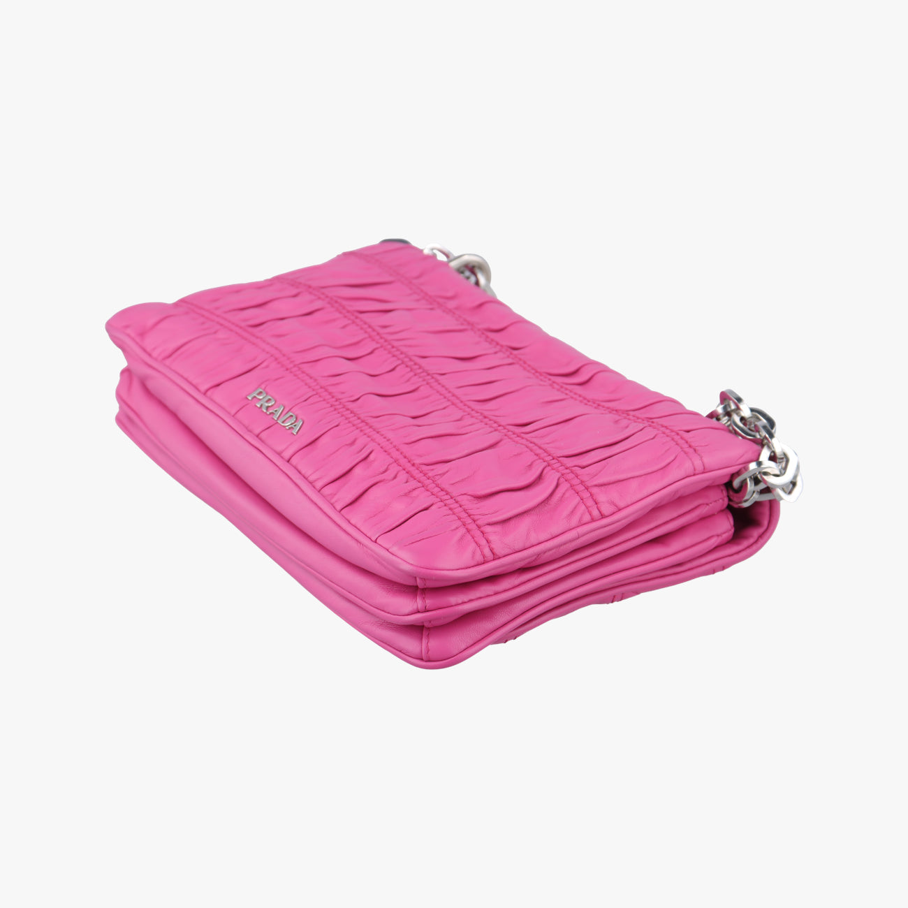 Pre-owned Prada Fuoco Nappa Gaufre Red Nappa Leather 1BD009 shoulderbag | stylenewstar