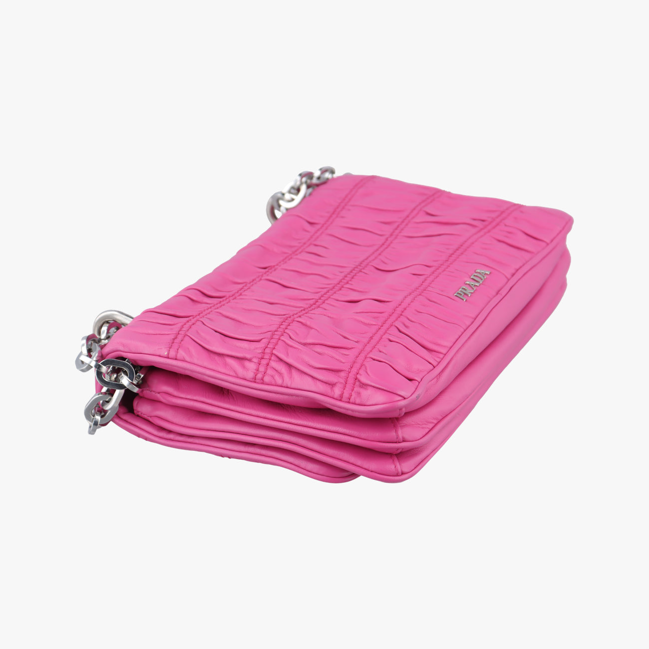 Pre-owned Prada Fuoco Nappa Gaufre Red Nappa Leather 1BD009 shoulderbag | stylenewstar