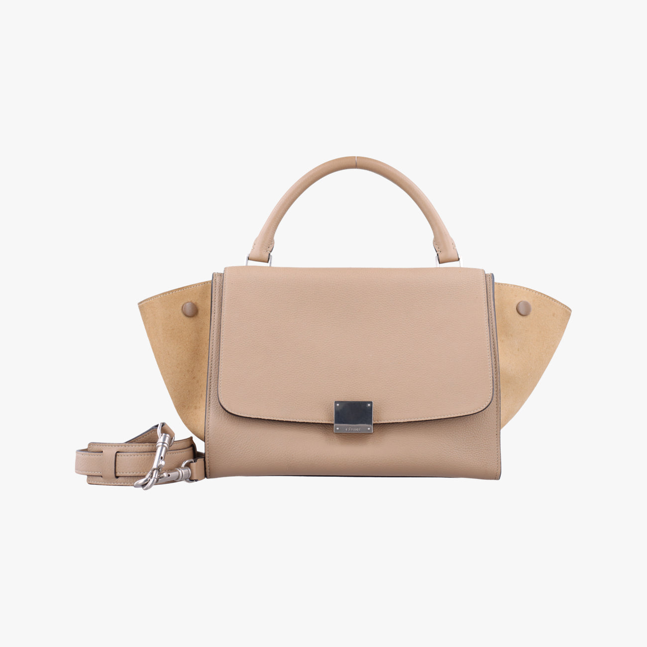 Vintage Celine Trapèze Beige Suede × leather  shoulderbag | stylenewstar
