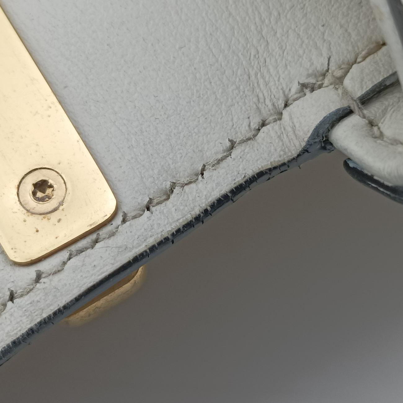 Pre-owned Prada Sidonie White SAFFIANO　Leather 1BD219 shoulderbag | stylenewstar