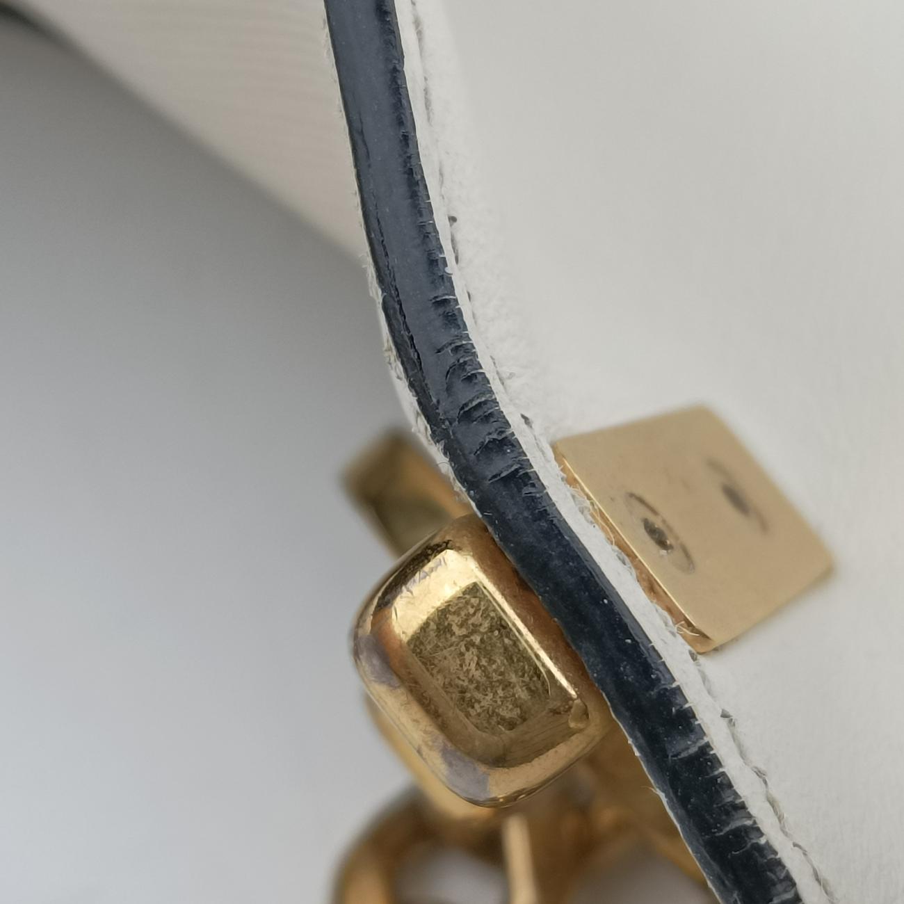 Pre-owned Prada Sidonie White SAFFIANO　Leather 1BD219 shoulderbag | stylenewstar