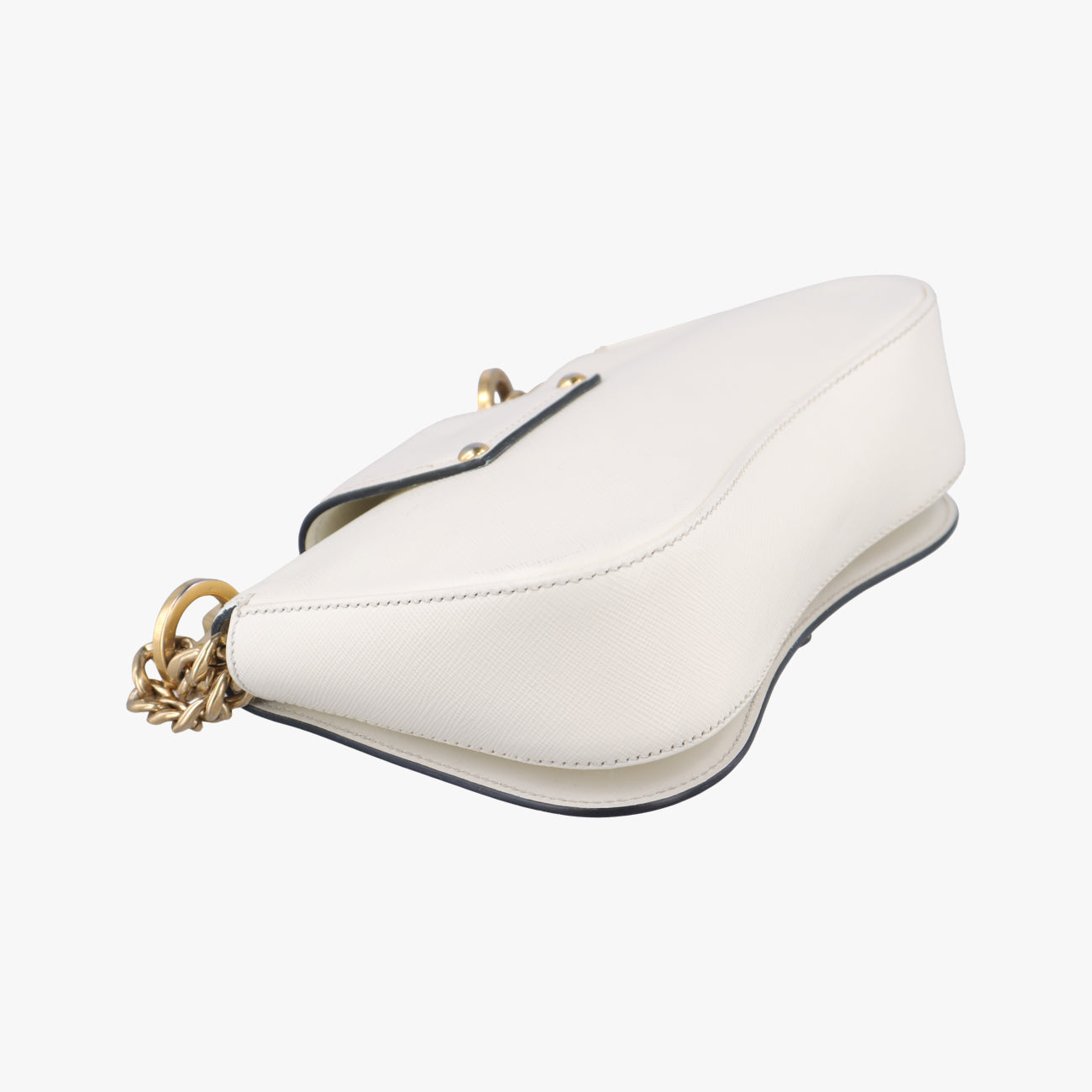 Pre-owned Prada Sidonie White SAFFIANO　Leather 1BD219 shoulderbag | stylenewstar