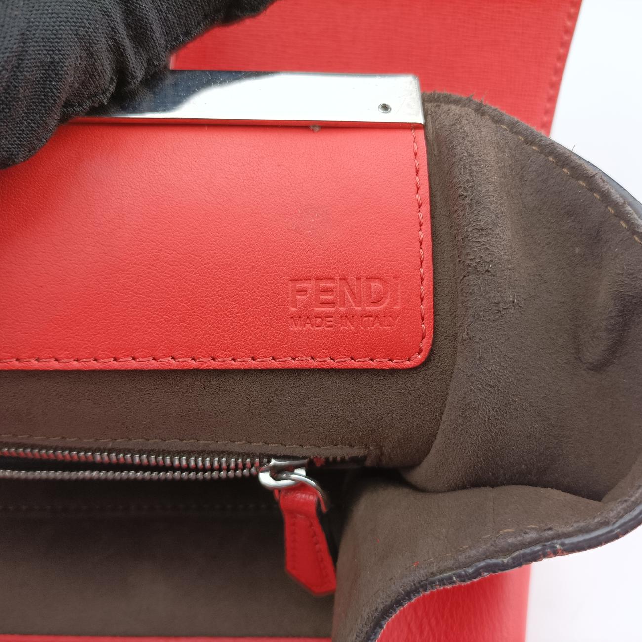 Secondhand Fendi Troisjours Orange Leather 8BH272 handbag | stylenewstar