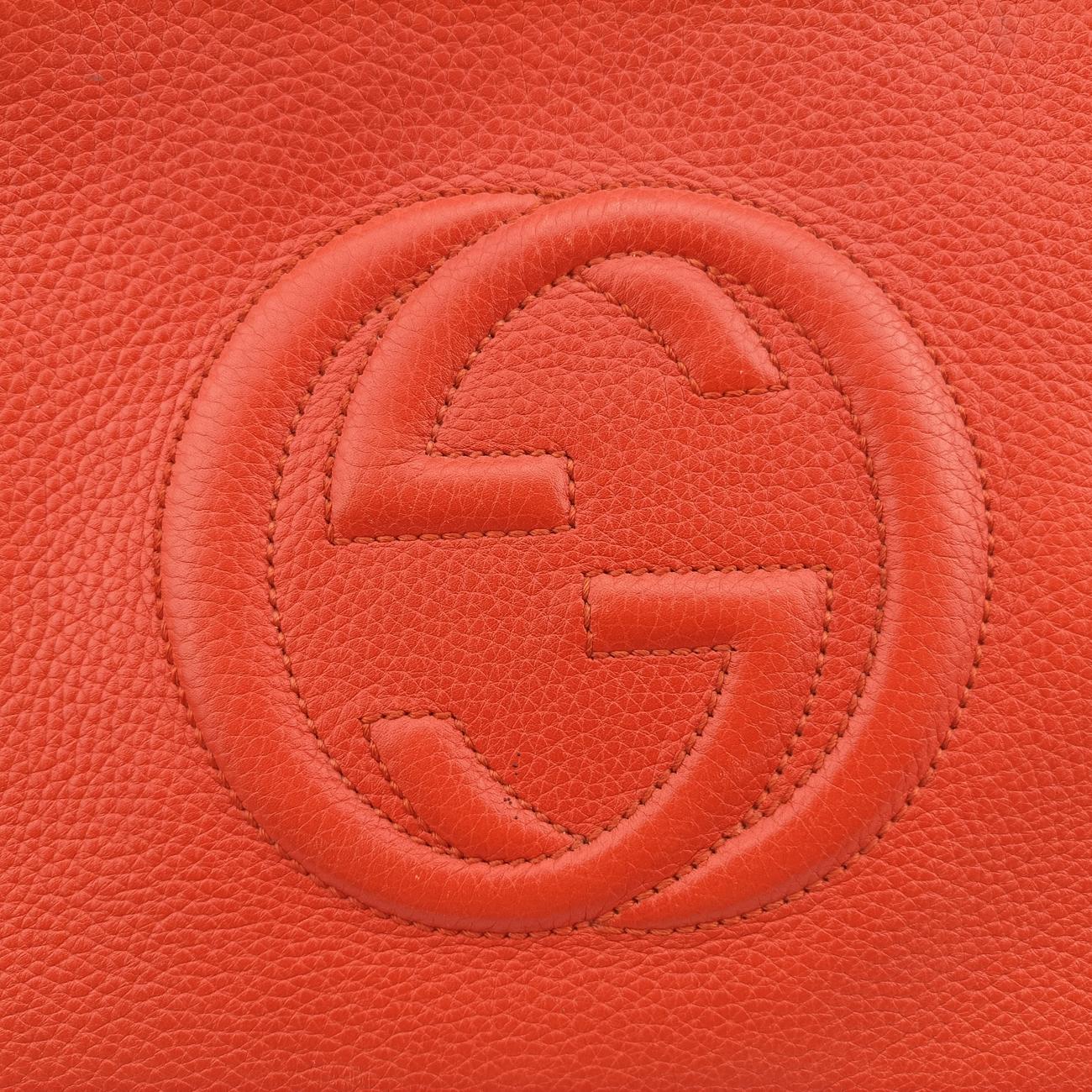 Pre-owned Gucci Soho Orange Leather 369176 shoulderbag | stylenewstar