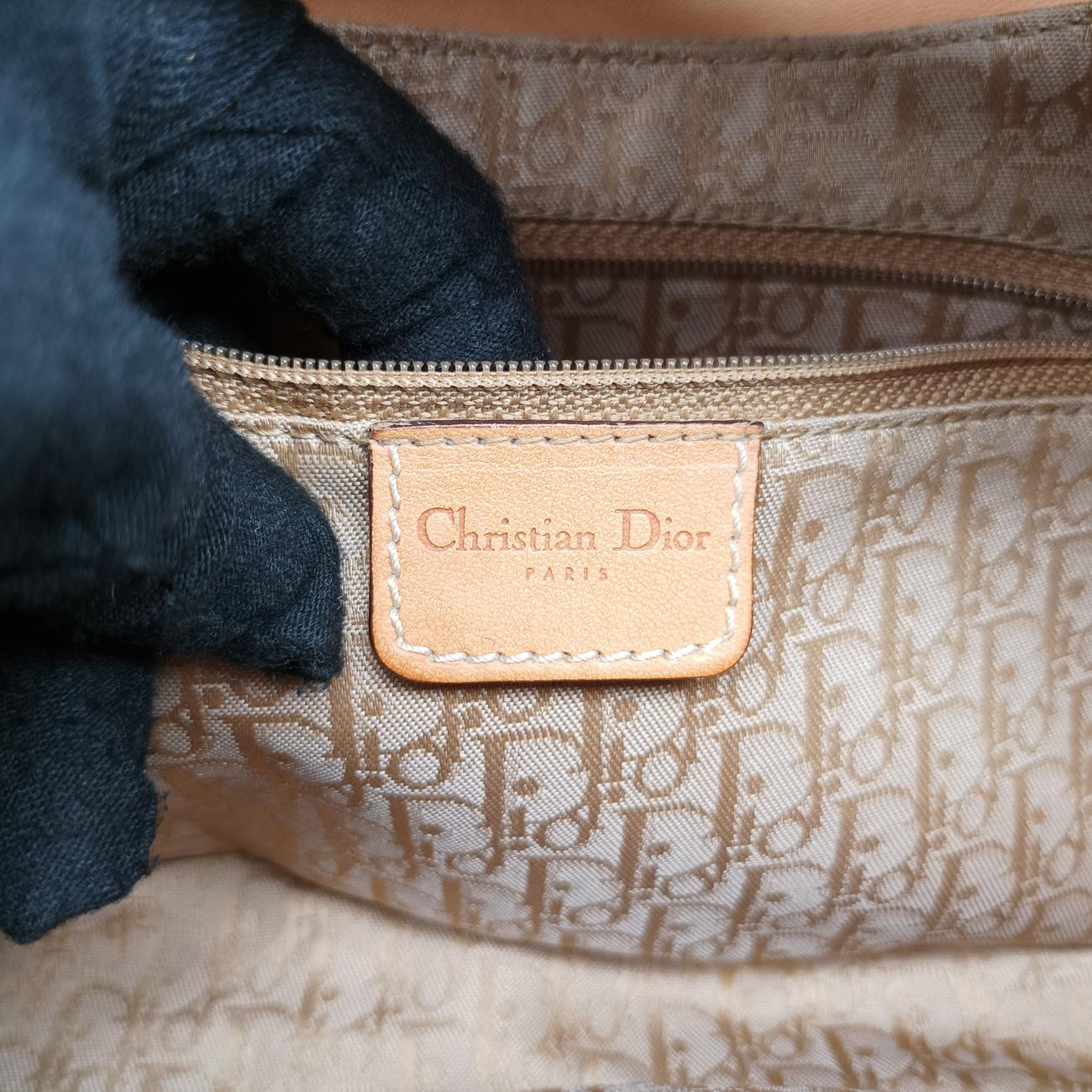 Pre-owned Christian Dior Street Chic Columbus Cargo Beige×brown Canvas×leather  handbag | stylenewstar