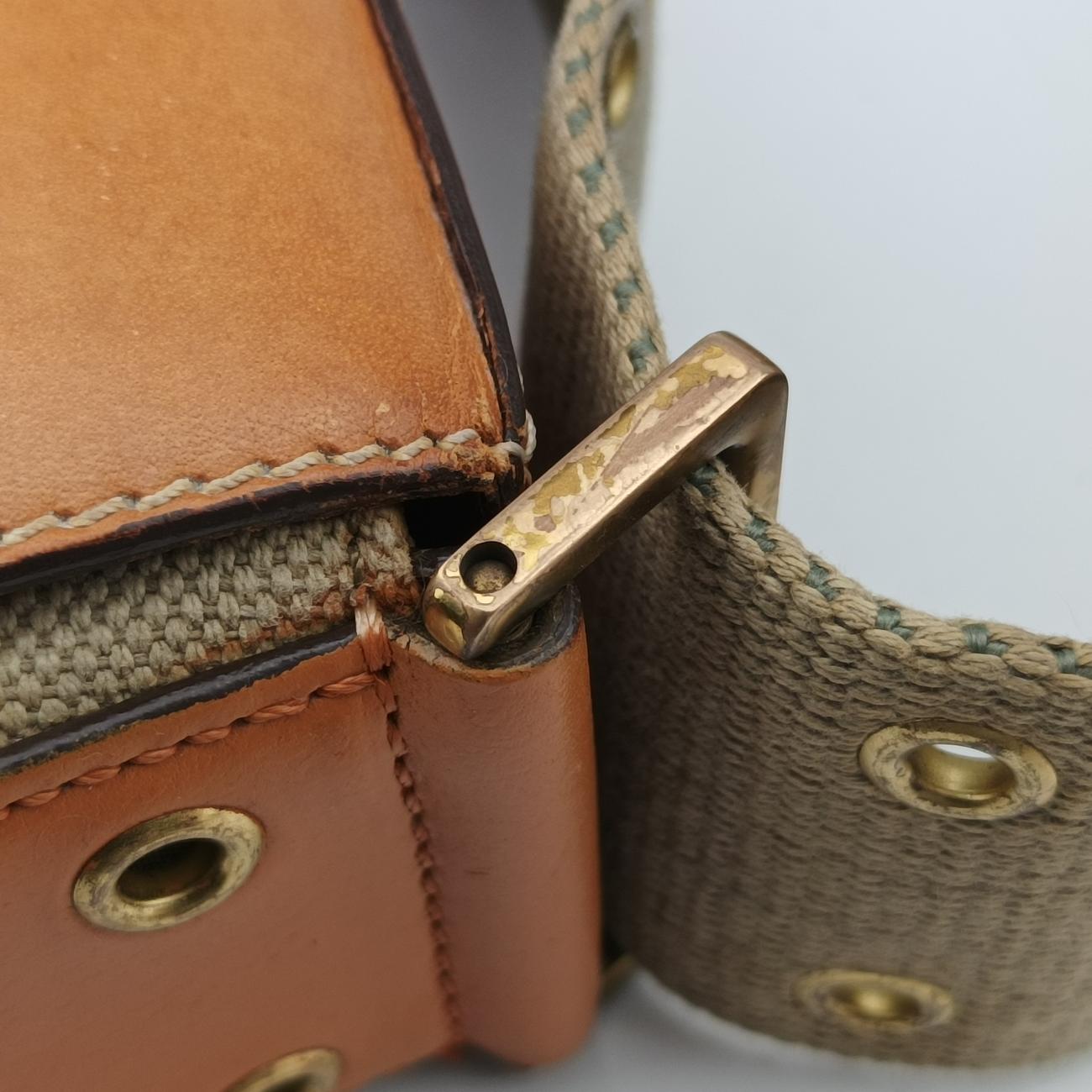 Pre-owned Christian Dior Street Chic Columbus Cargo Beige×brown Canvas×leather  handbag | stylenewstar