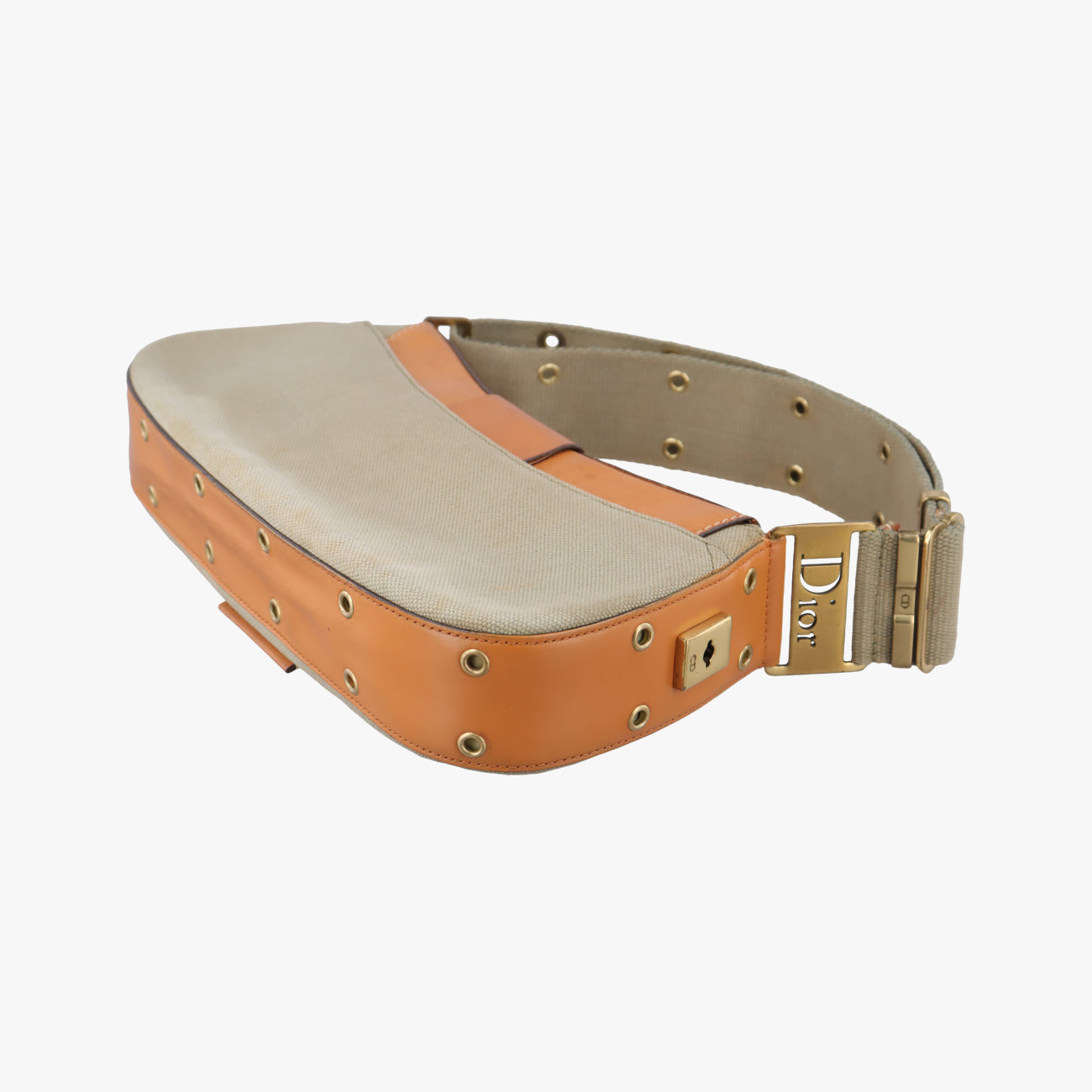 Pre-owned Christian Dior Street Chic Columbus Cargo Beige×brown Canvas×leather  handbag | stylenewstar