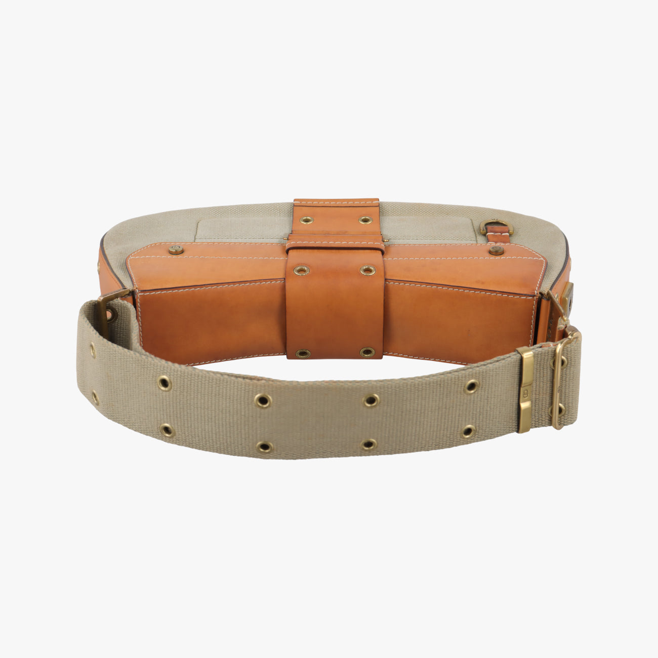 Pre-owned Christian Dior Street Chic Columbus Cargo Beige×brown Canvas×leather  handbag | stylenewstar