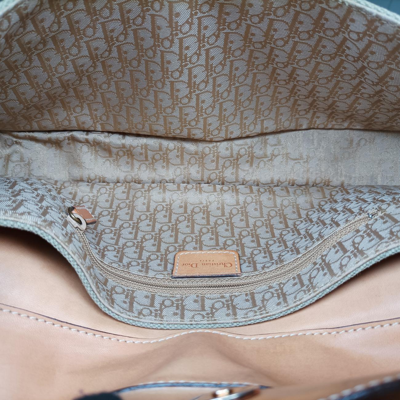 Pre-owned Christian Dior Street Chic Columbus Cargo Beige×brown Canvas×leather  handbag | stylenewstar