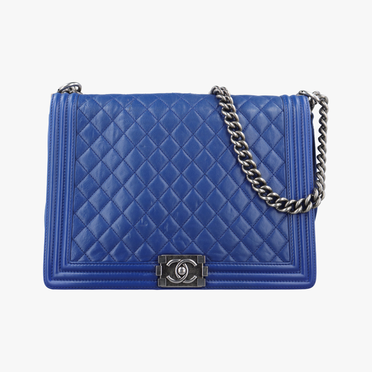 Pre-owned Chanel BOY CHANEL Blue leather A67087 shoulderbag | stylenewstar