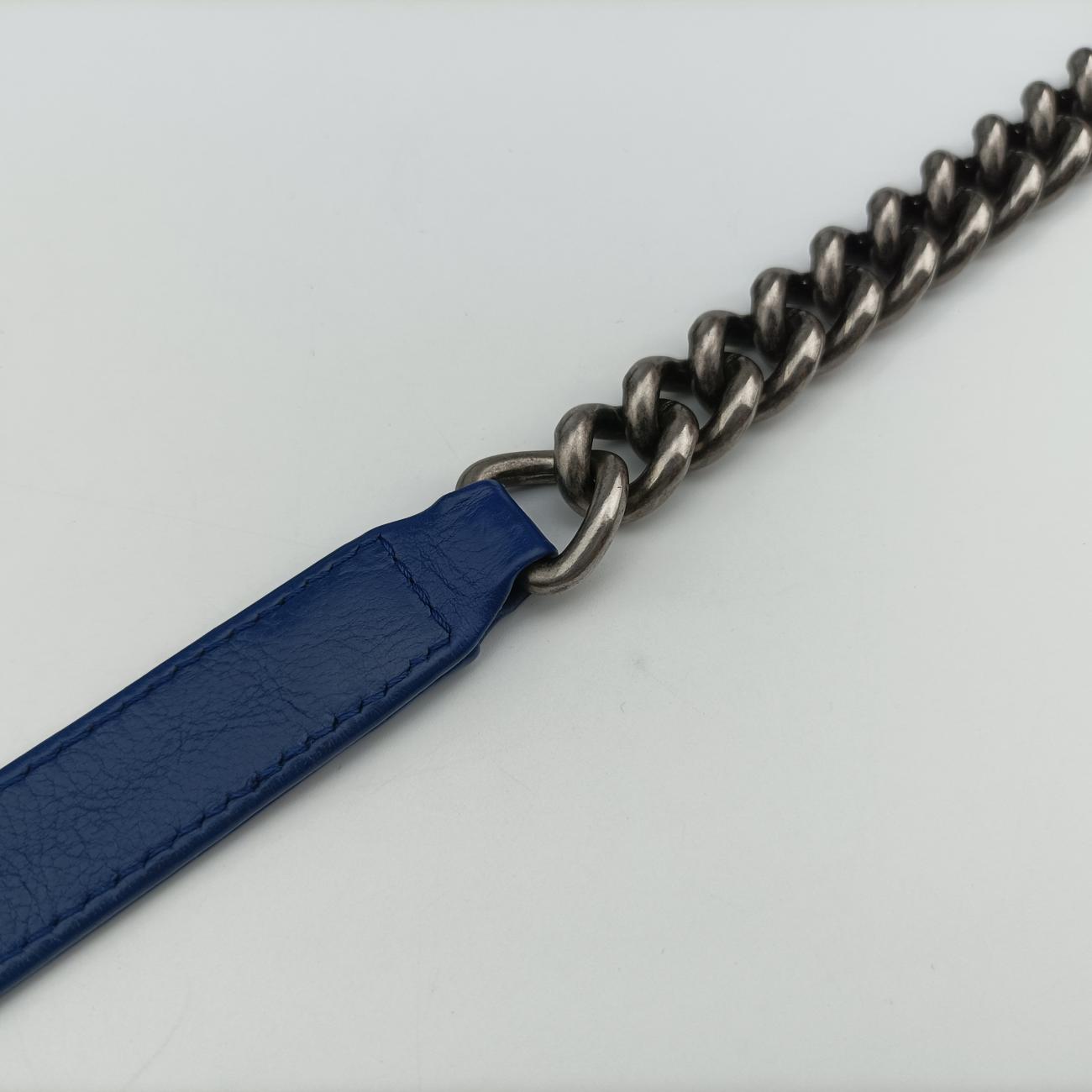 Pre-owned Chanel BOY CHANEL Blue leather A67087 shoulderbag | stylenewstar