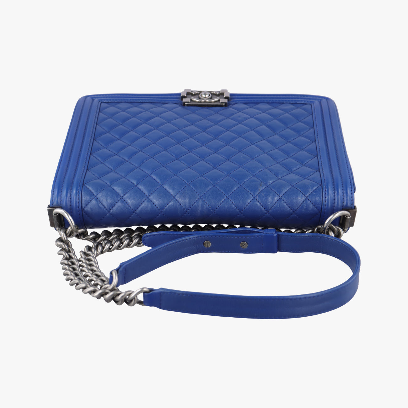 Pre-owned Chanel BOY CHANEL Blue leather A67087 shoulderbag | stylenewstar