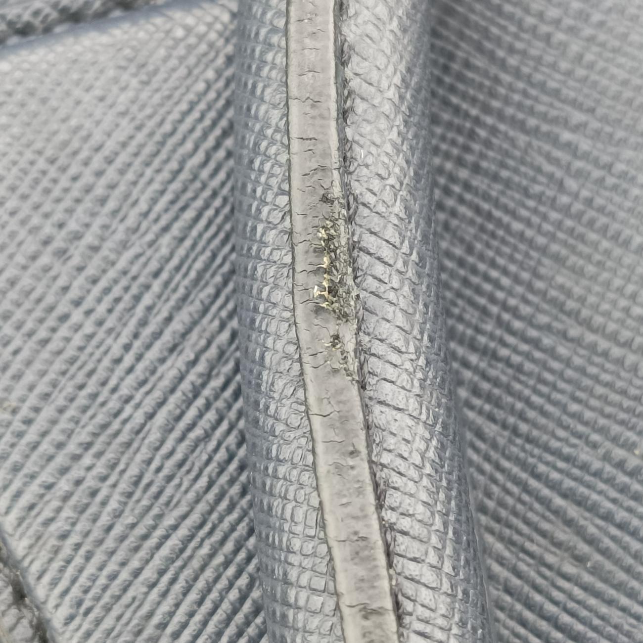 Pre-owned Prada Briefcase Navy SAFFIANO Leather VS305M handbag | stylenewstar