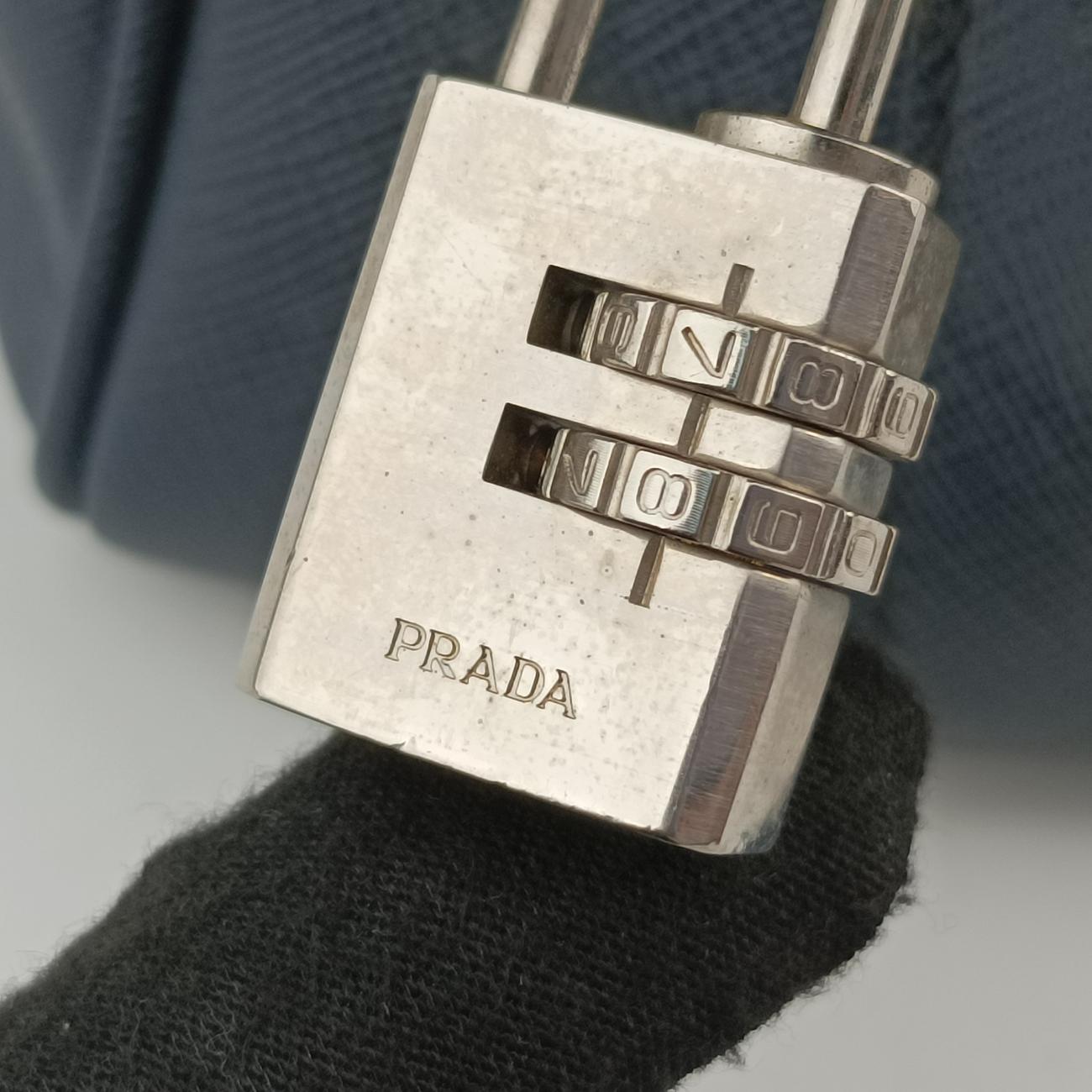 Pre-owned Prada Briefcase Navy SAFFIANO Leather VS305M handbag | stylenewstar