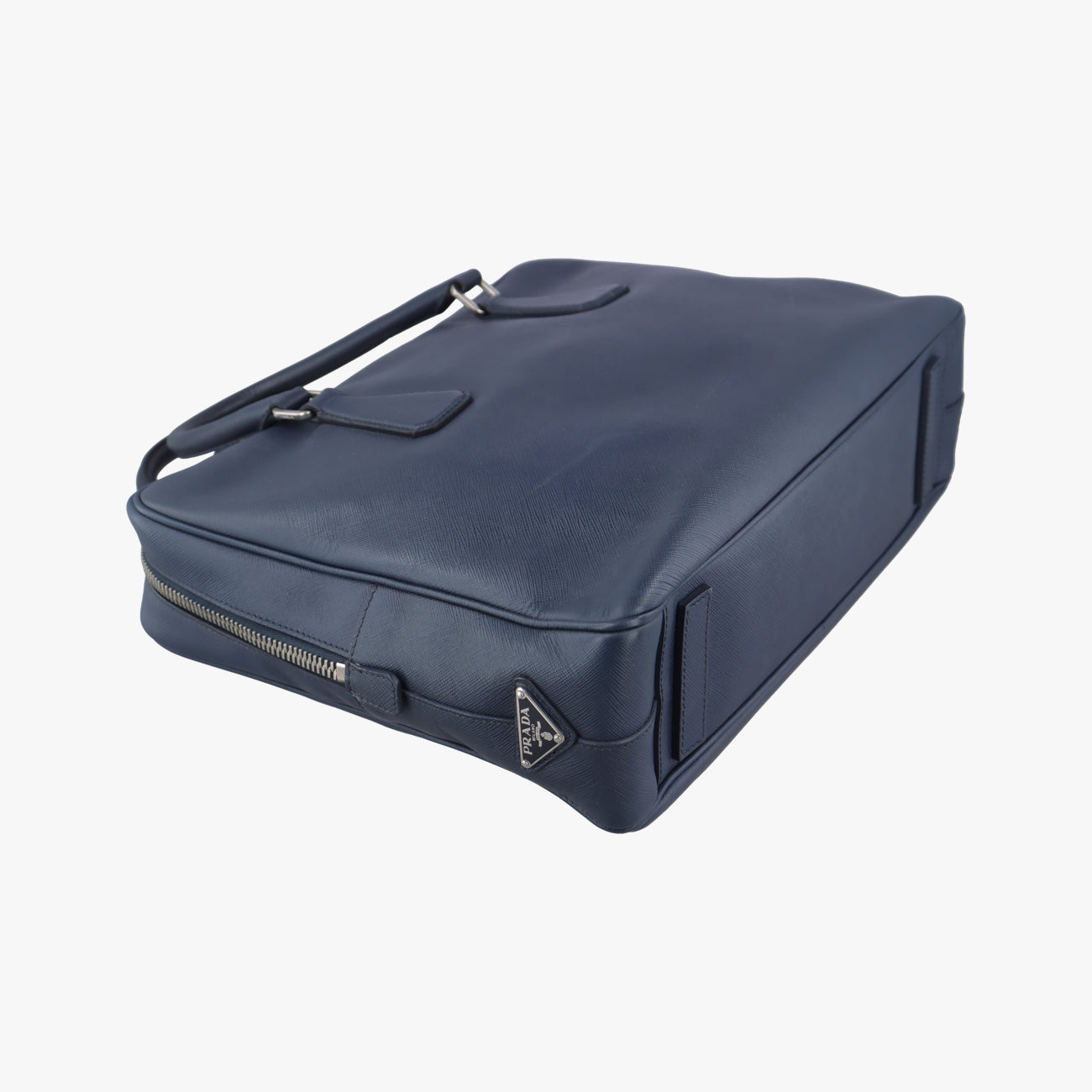 Pre-owned Prada Briefcase Navy SAFFIANO Leather VS305M handbag | stylenewstar