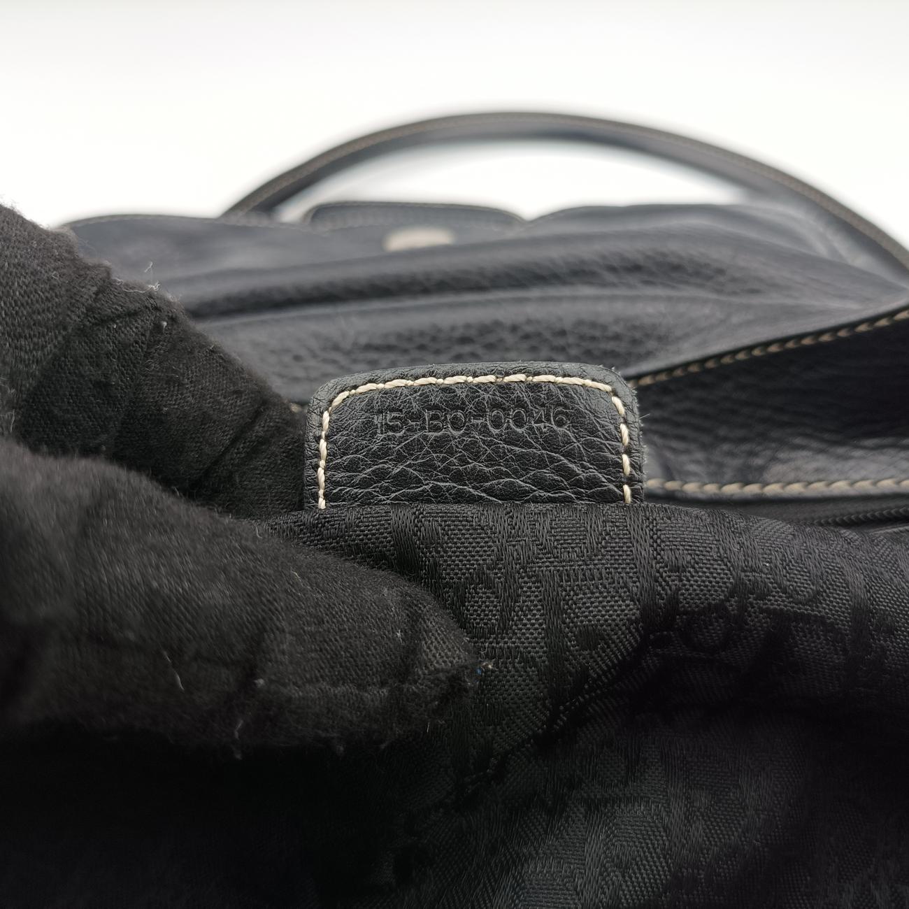 Pre-owned Christian Dior CD logo Black Leather  shoulderbag | stylenewstar