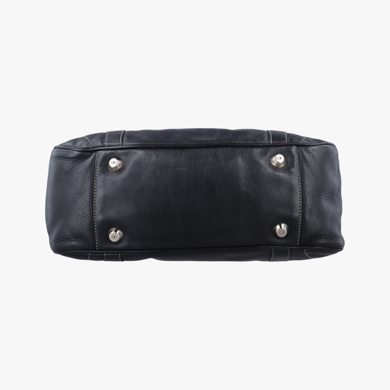 Pre-owned Christian Dior CD logo Black Leather  shoulderbag | stylenewstar