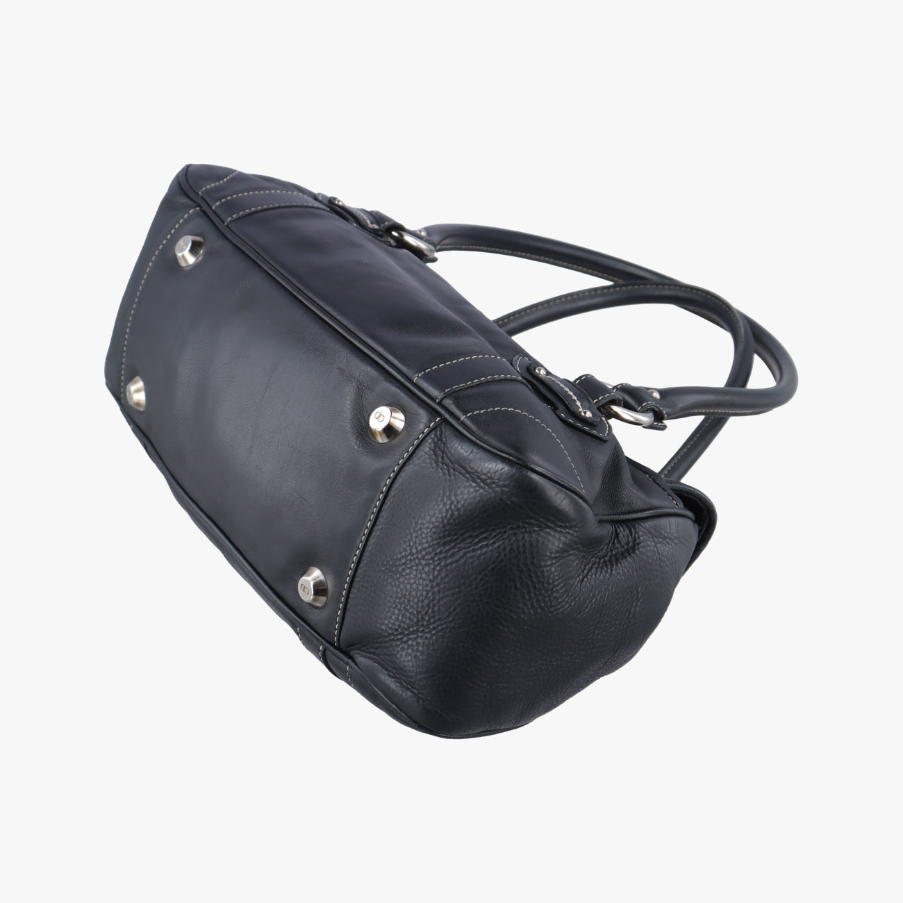 Pre-owned Christian Dior CD logo Black Leather  shoulderbag | stylenewstar