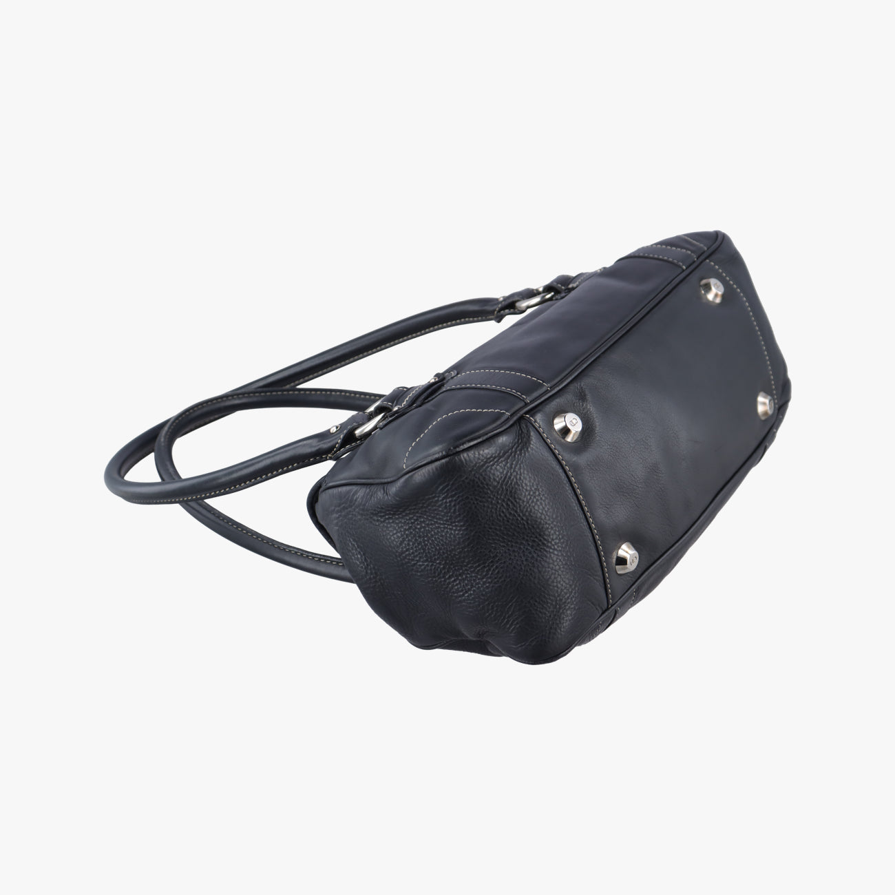 Pre-owned Christian Dior CD logo Black Leather  shoulderbag | stylenewstar