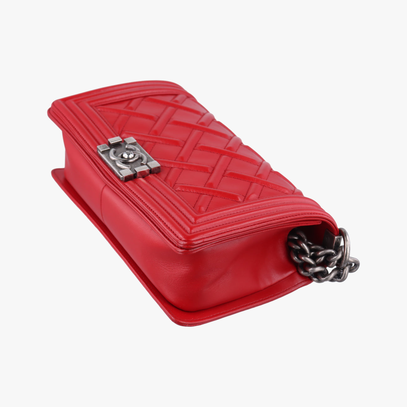 Pre-owned Chanel BOY CHANEL Red lambskin A66094 shoulderbag | stylenewstar