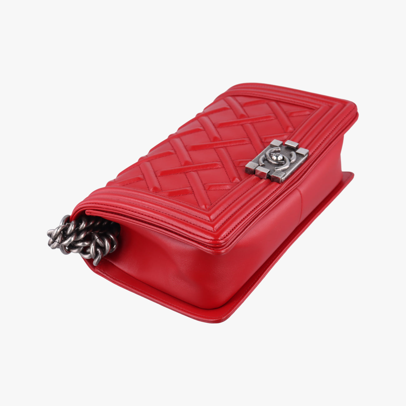 Pre-owned Chanel BOY CHANEL Red lambskin A66094 shoulderbag | stylenewstar