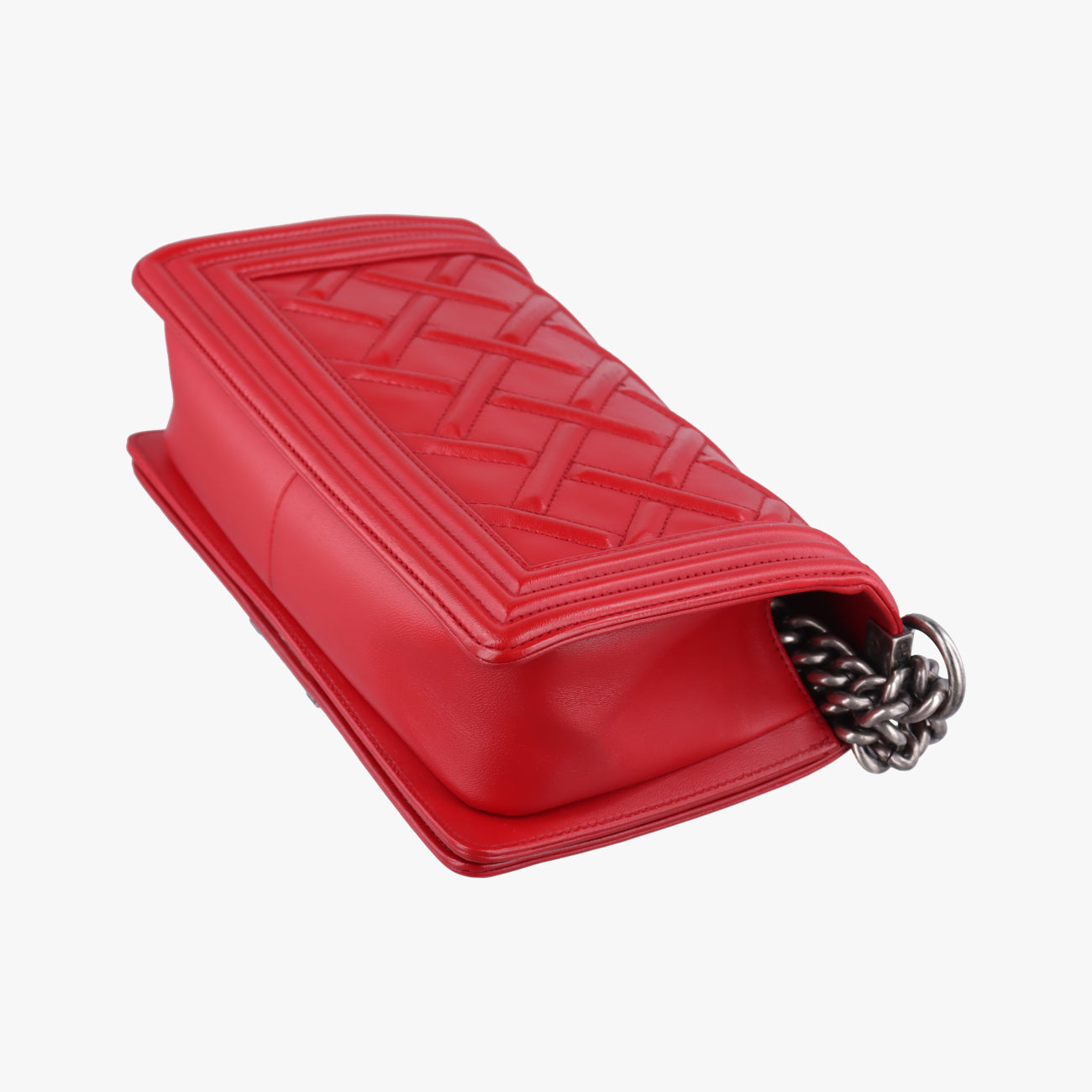 Pre-owned Chanel BOY CHANEL Red lambskin A66094 shoulderbag | stylenewstar