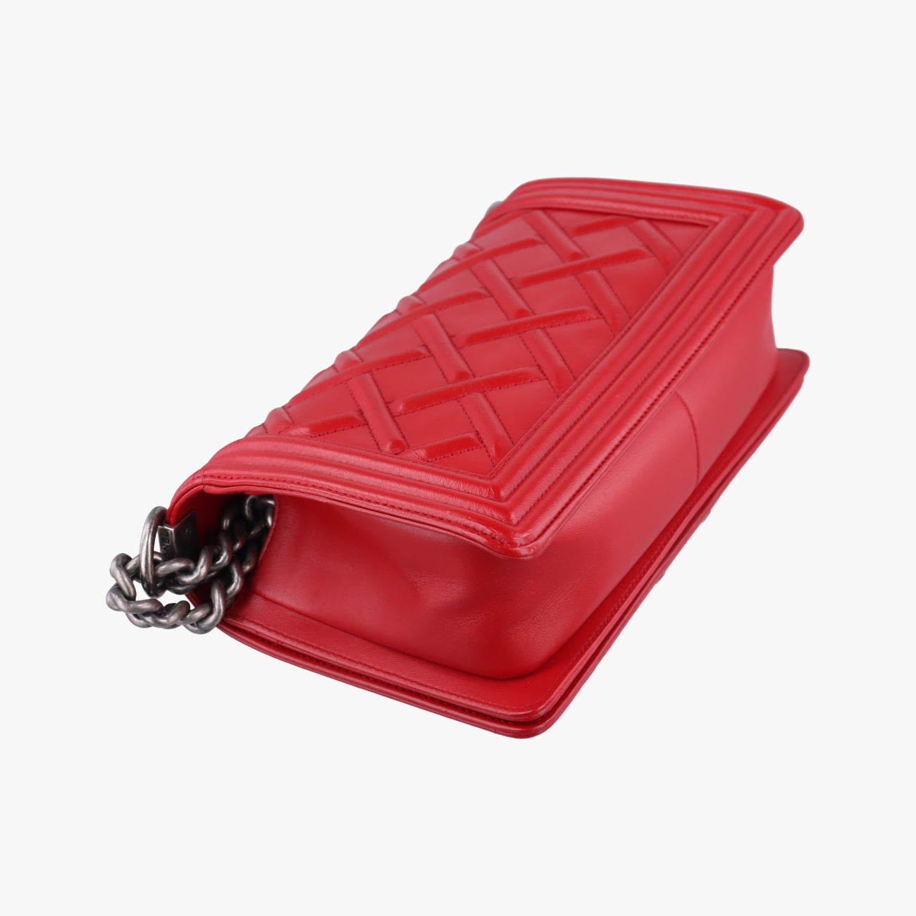 Pre-owned Chanel BOY CHANEL Red lambskin A66094 shoulderbag | stylenewstar