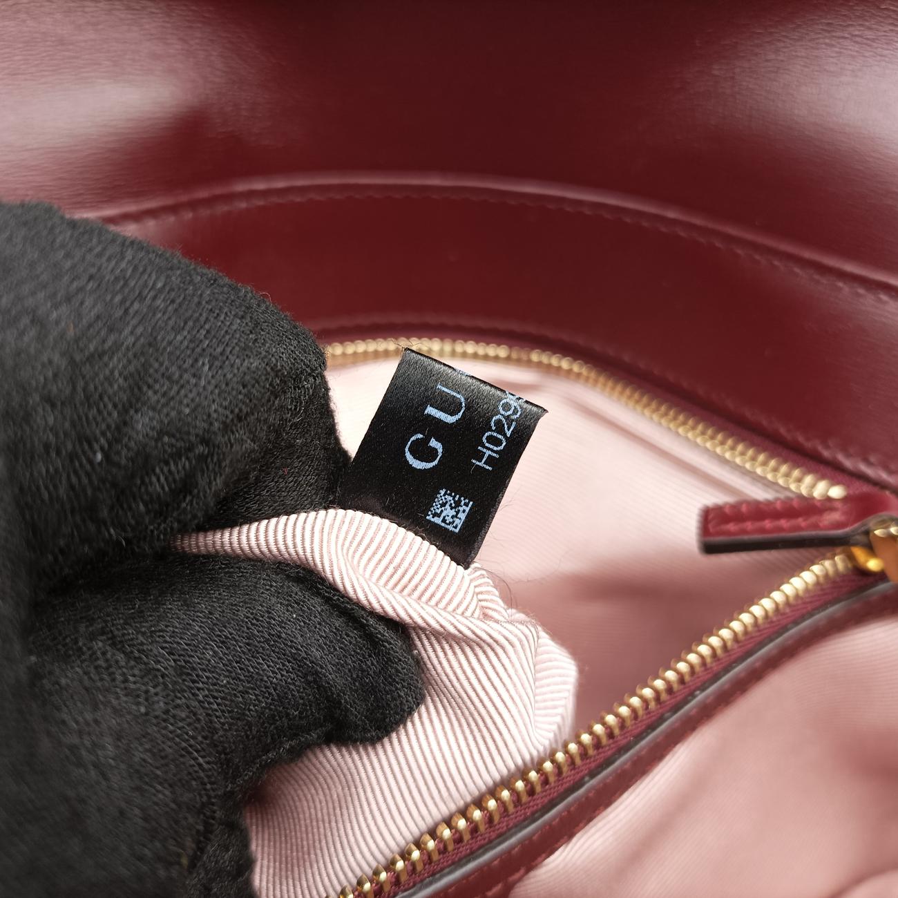 Pre-owned Gucci Arli Burgundy Leather 550129 shoulderbag | stylenewstar