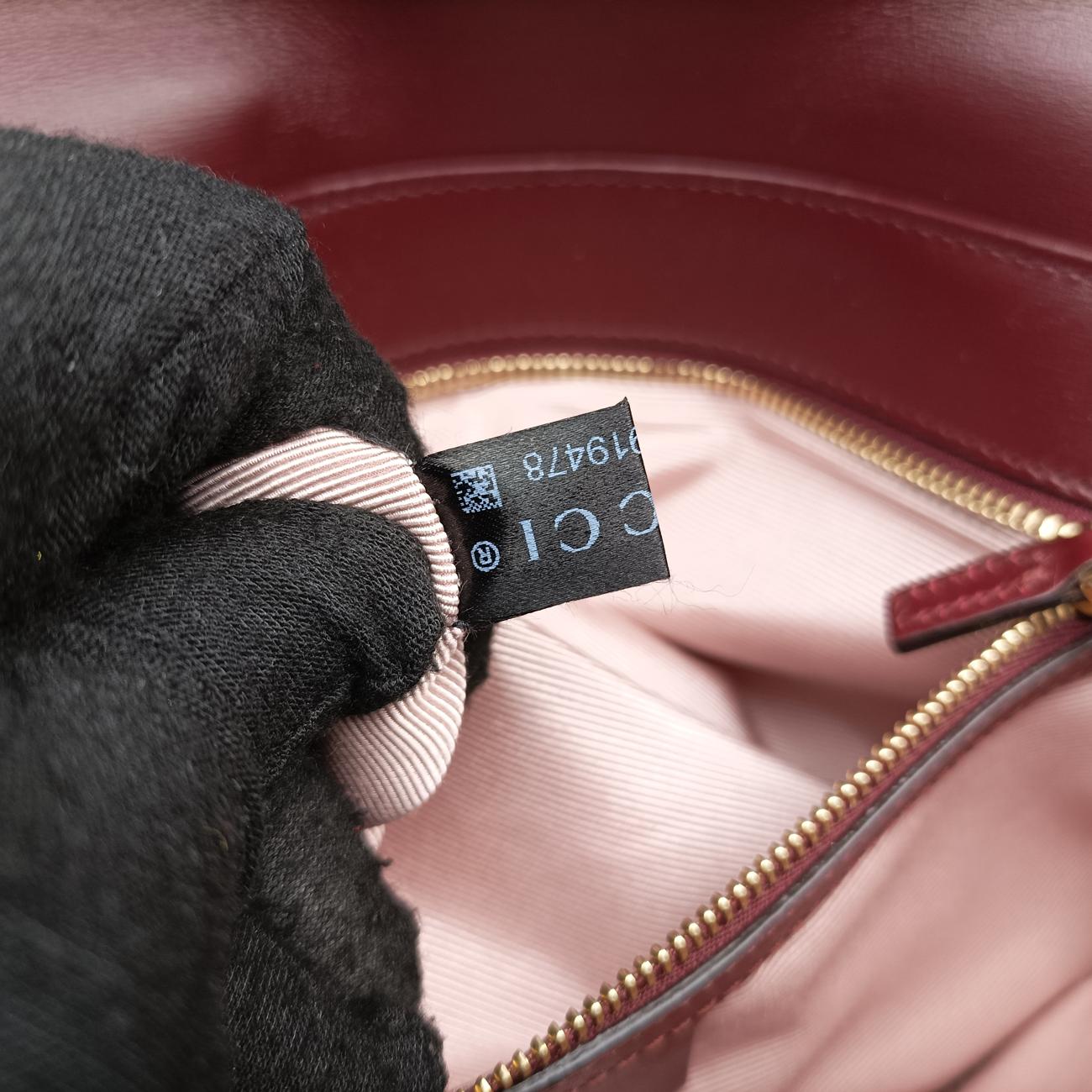 Pre-owned Gucci Arli Burgundy Leather 550129 shoulderbag | stylenewstar