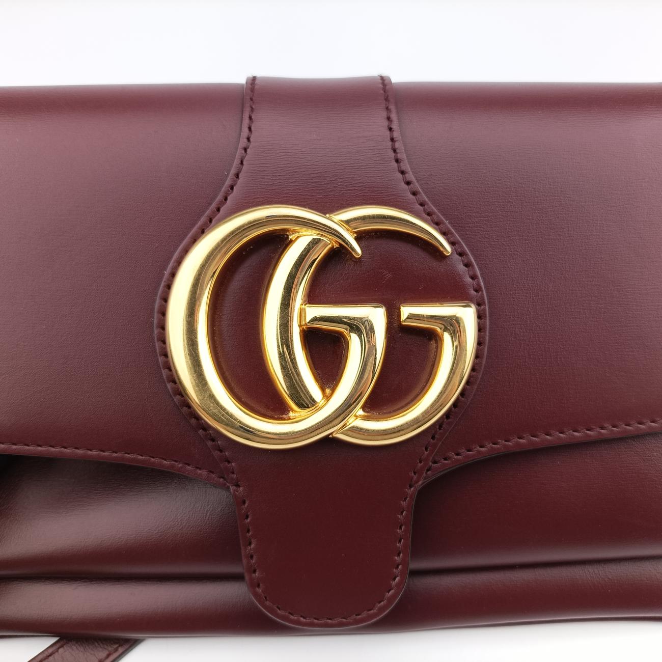 Pre-owned Gucci Arli Burgundy Leather 550129 shoulderbag | stylenewstar