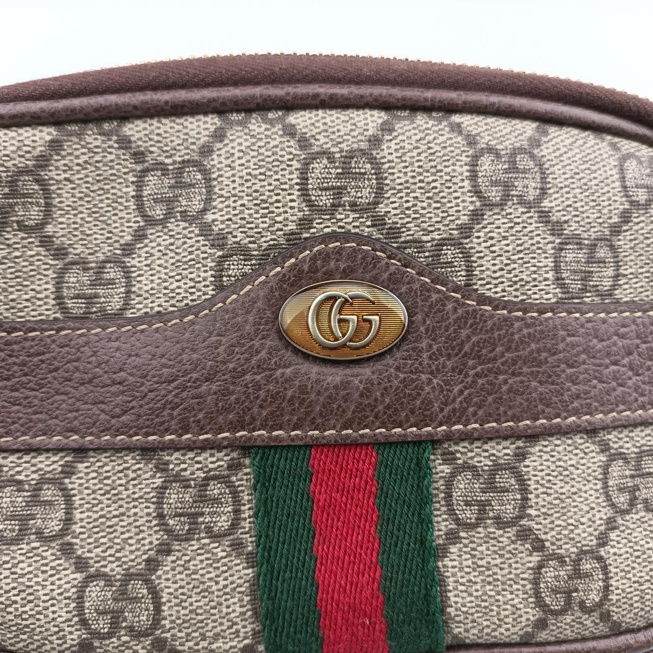 Pre-owned Gucci Ophidia Brown×Multicolour PVC coated canvas×Leather 519308 bum bag/waist bag | stylenewstar