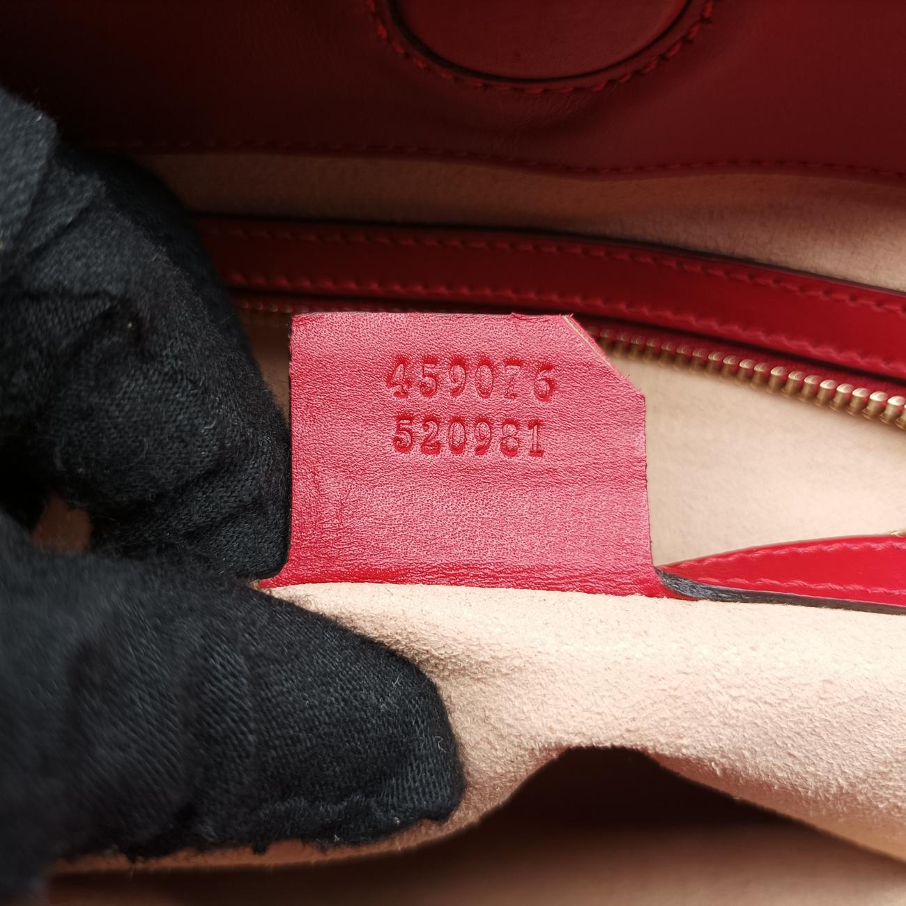 Pre-owned Gucci Bamboo Web Nymphaea Red Leather 459076 shoulderbag | stylenewstar