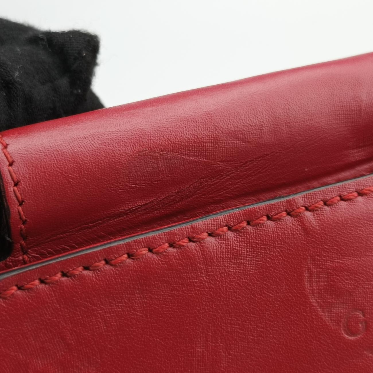 Pre-owned Gucci Bamboo Web Nymphaea Red Leather 459076 shoulderbag | stylenewstar