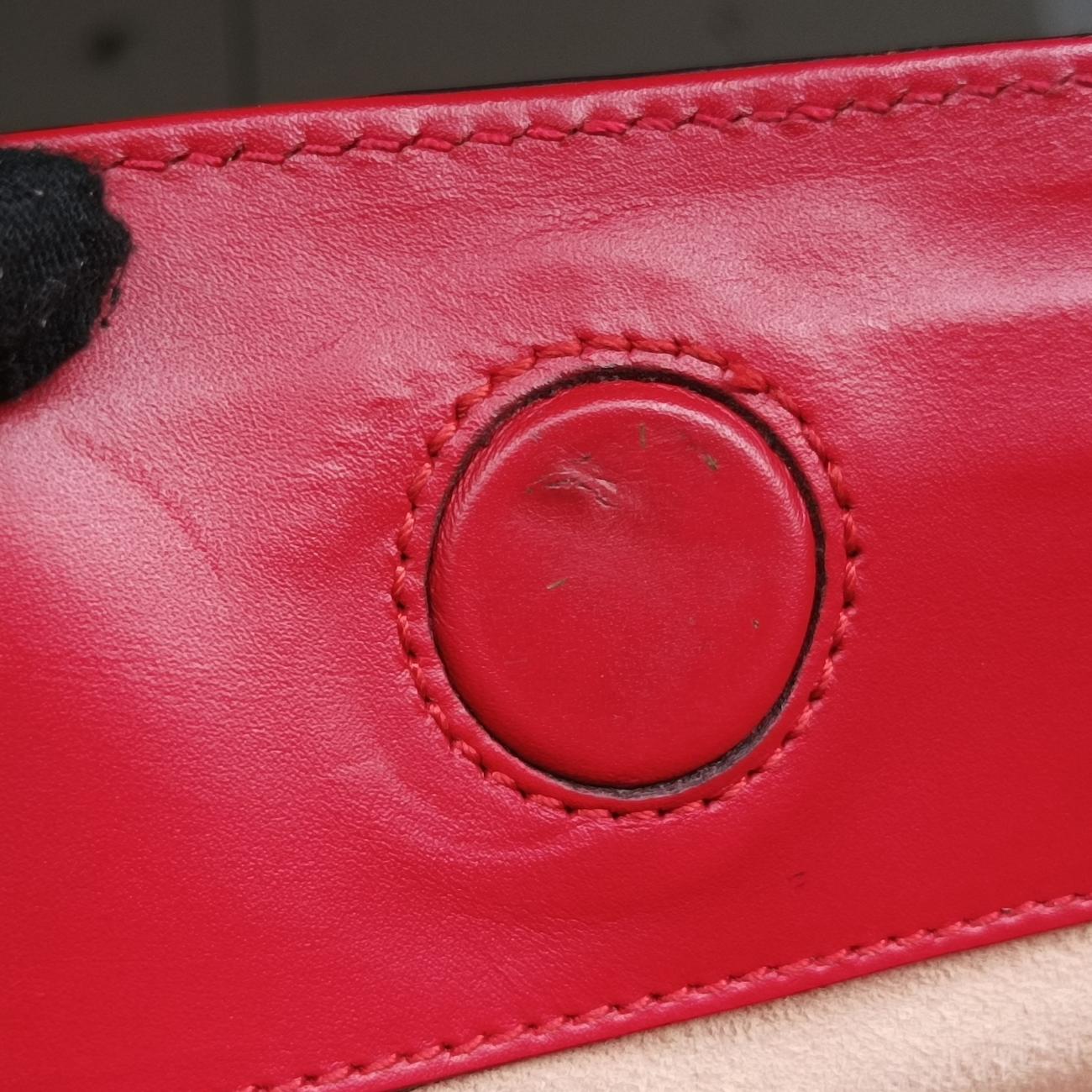 Pre-owned Gucci Bamboo Web Nymphaea Red Leather 459076 shoulderbag | stylenewstar