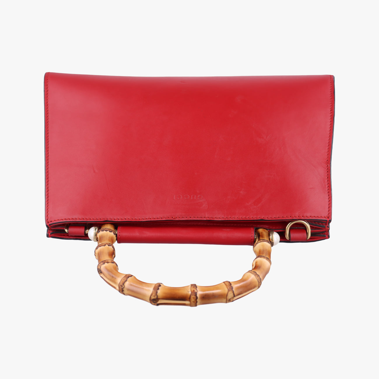 Pre-owned Gucci Bamboo Web Nymphaea Red Leather 459076 shoulderbag | stylenewstar