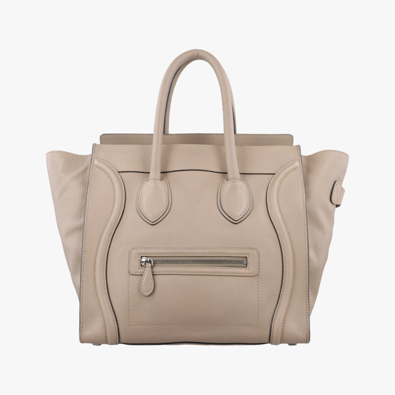Secondhand Celine luggage mini shopper Beige leather  handbag | stylenewstar